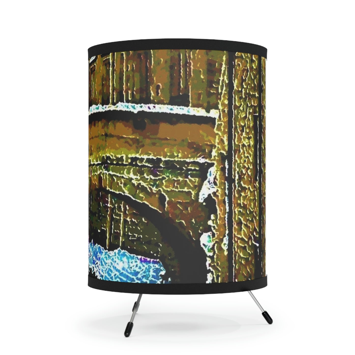 Tripod Lamp with High-Res Printed Shade, US\CA plug ... Walikng The Streets & Alleys ... 'Strolling The Canals ... '  ... Original Works  ...