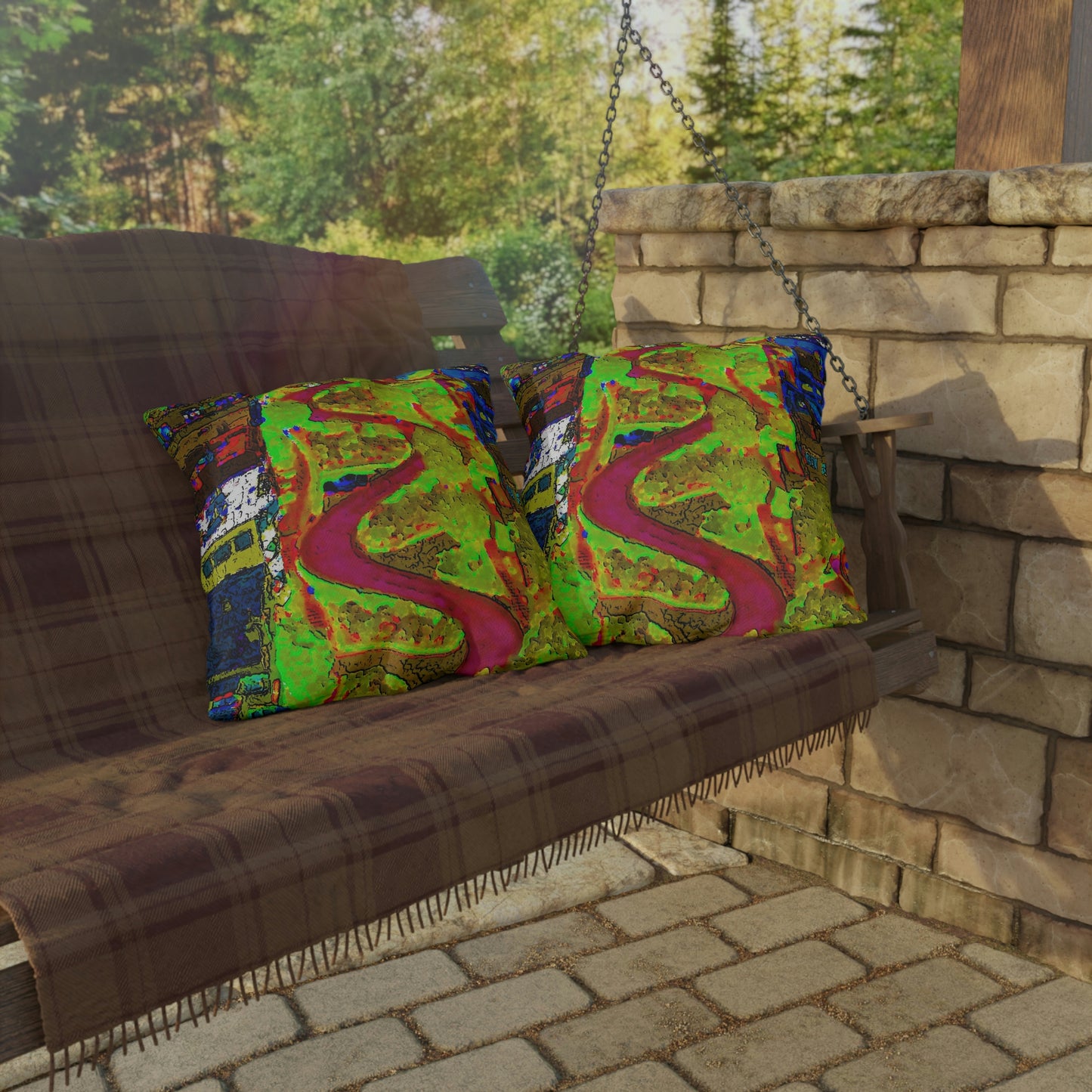 Outdoor Pillows ... A Crazy Street ... 'Eight Winding Curve-Switchbacks' ... "Lombard Street, San Francisco, CA' ... Family Archives: 1970's ... Original Works ...