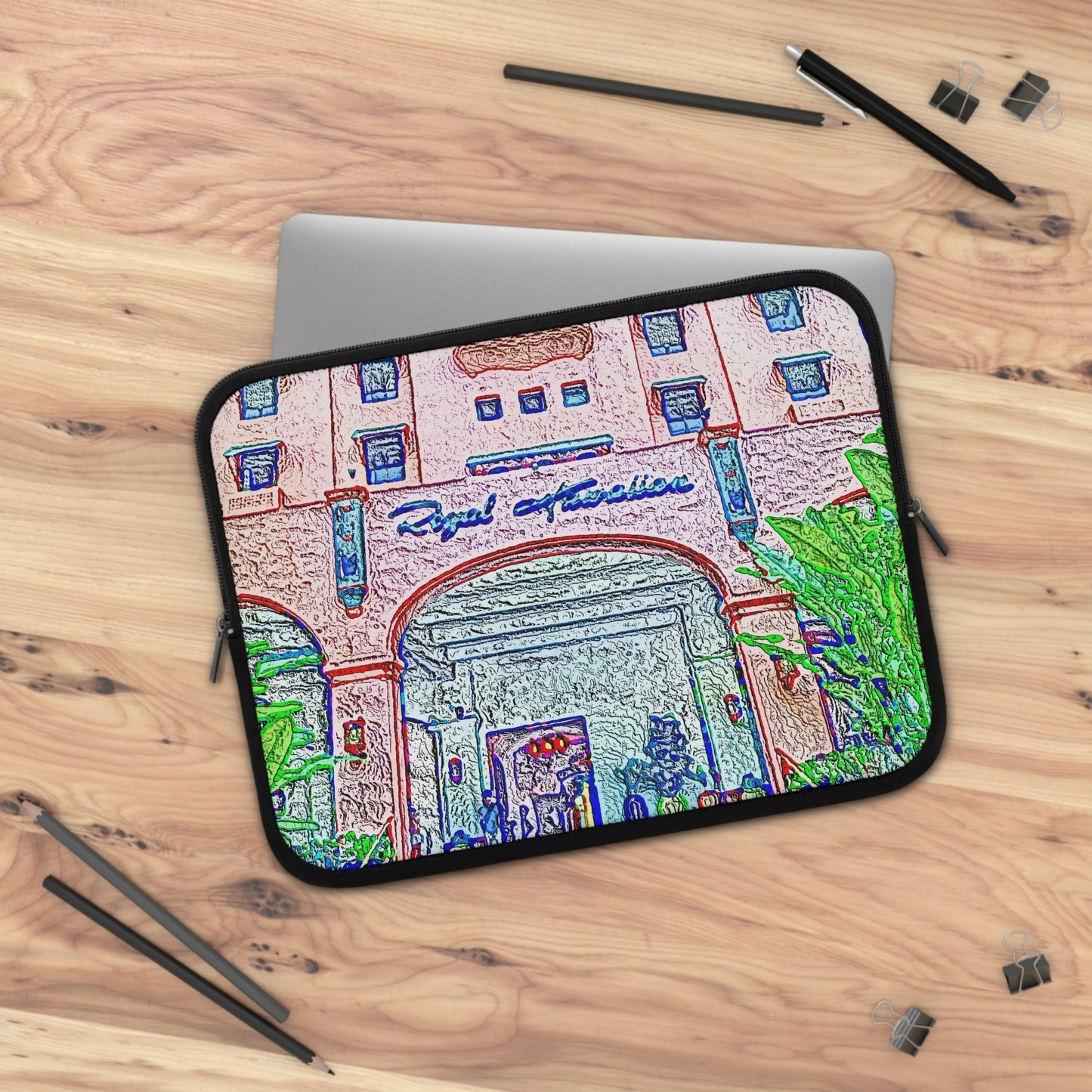 Laptop Sleeve ... "La Grande Entree" At: 'The Pink Palace' ... The Royal Hawai'ian ... Honolulu, HI ... '27Oct2014' ... Original Works ...