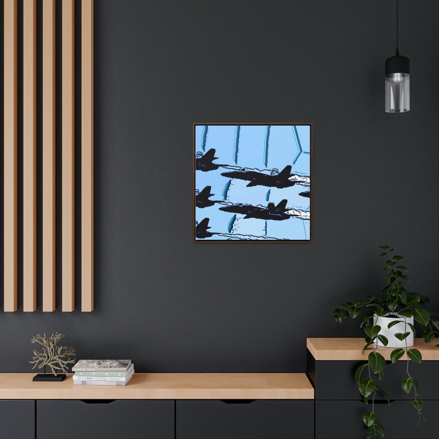 Gallery Canvas Wraps, Square Frame ... Seattle Seafair ..."Blue Angels Run Over Lake Washington" ... Circa Mid 1980's ... Dr FJ Holt ... Original Works ...