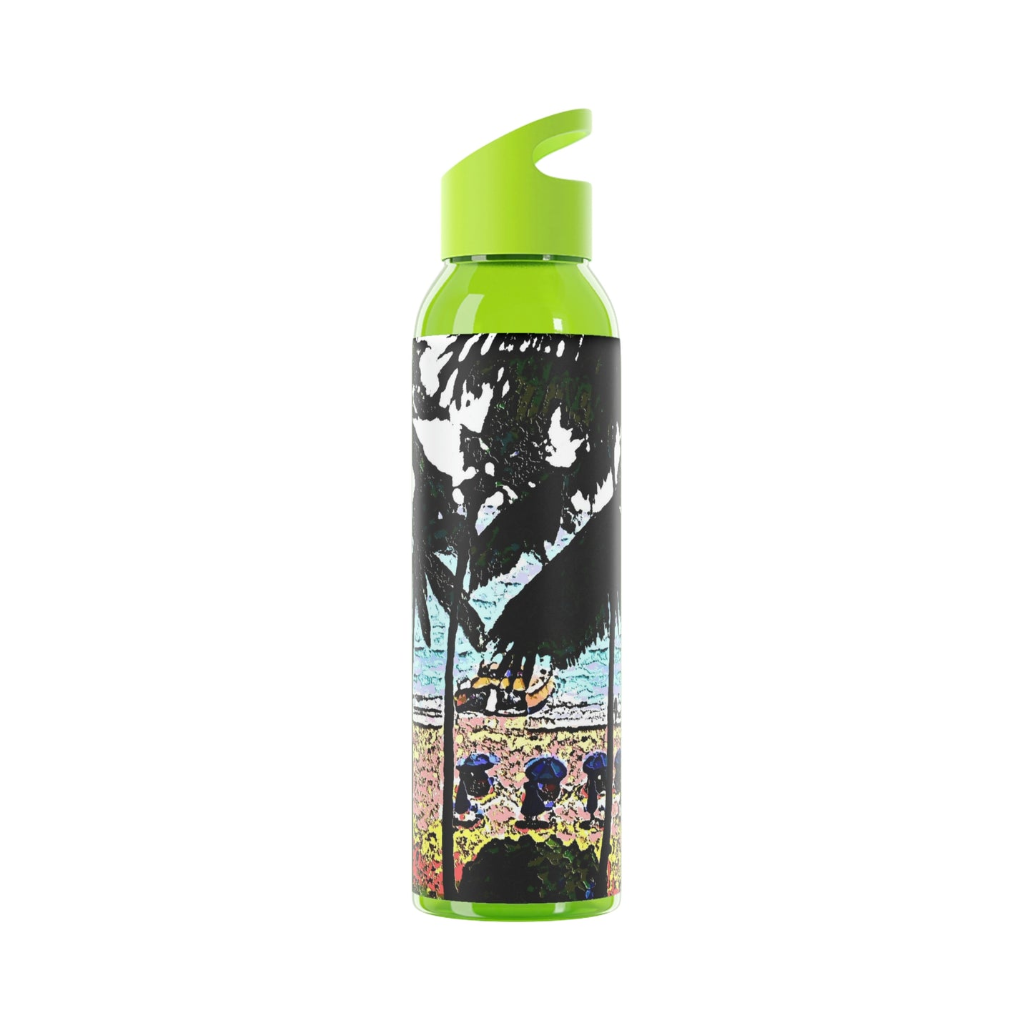 Sky Water Bottle ... "A Beautiful Beach Amongst The Palms" ... The Outrigger Waikiki, Honolulu, Oahu ... Original Works ...