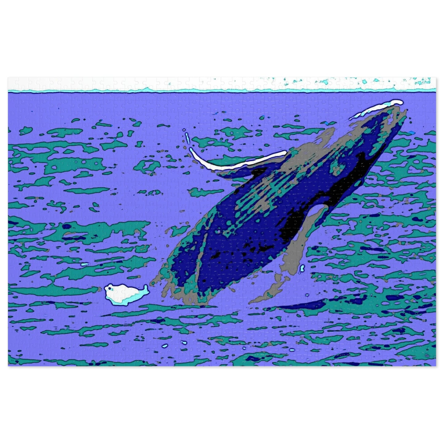 Jigsaw Puzzle (30, 110, 252, 500,1000-Piece) ... Baby Humpback Breaching ... Maui, HI: April 2022 ... "Family Archives: KPH" ... Original Works ...