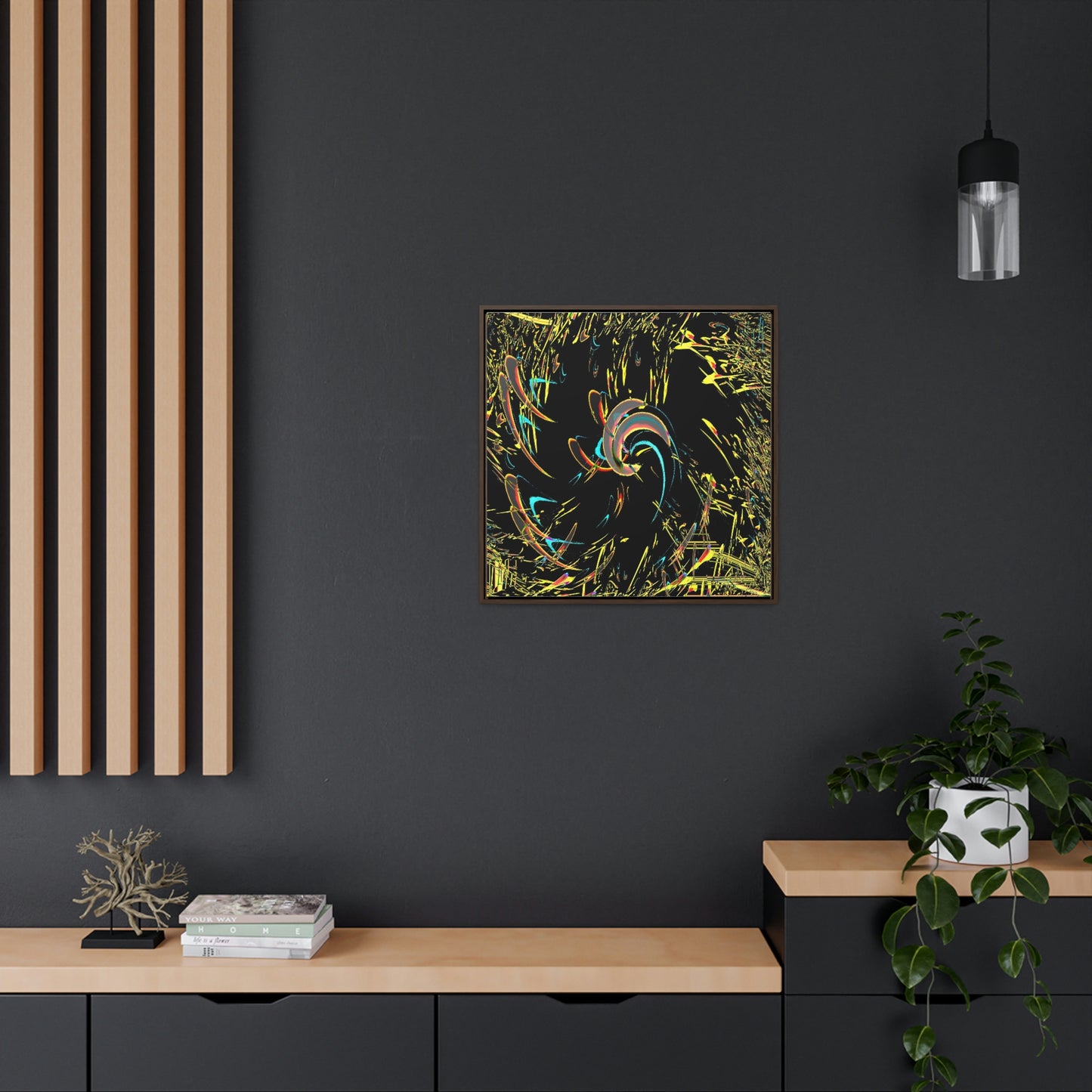 Gallery Canvas Wraps, Square Frame ... "Waning Moon" ... Central Idaho ... October 2022 ... Rendering Time: 22 Hours ... Original Works ...