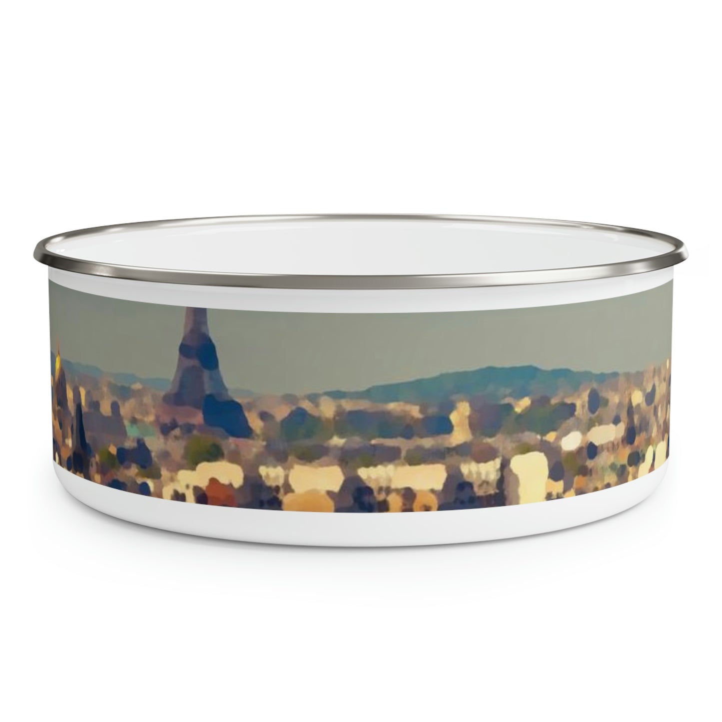 Enamel Bowl ... Au Paris ... "Along The River Seine" ... Barbara Joan Bonnell-Holt: 1972 ... Original Works ...