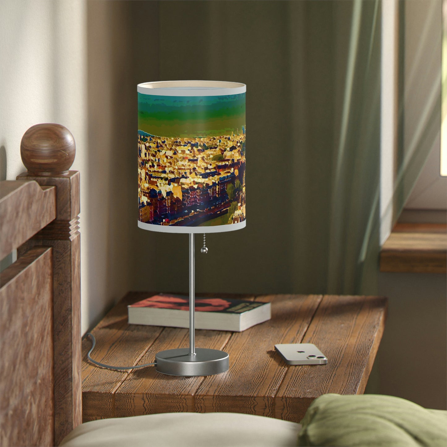 Lamp on a Stand, US|CA plug ... Au Paris ... "Along The River Seine" ... Barbara Joan Bonnel-Holt: 1972 ... Original Works ...