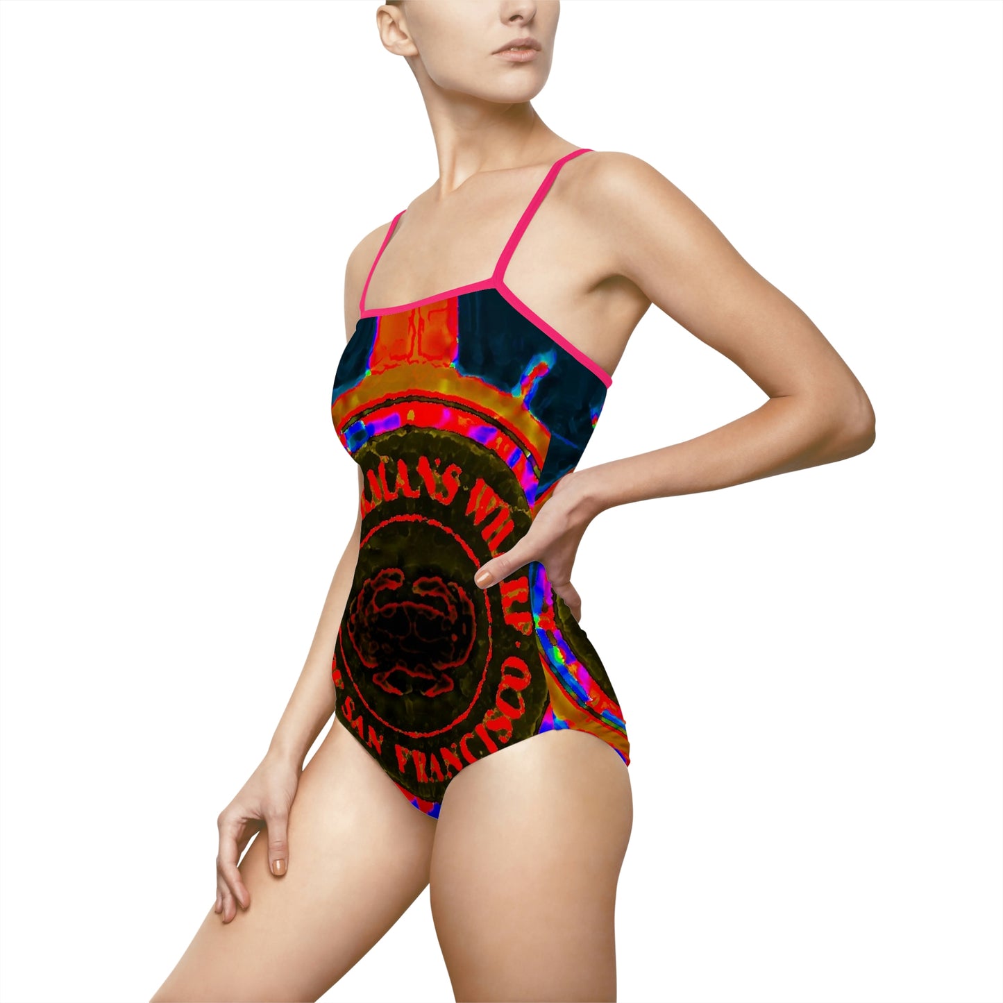 Women's One-piece Swimsuit ... "No.9 Fishermen's Grotto - Fishermen's Wharf, SF, California" ... Family Archives: 1970's ... Original Works ...