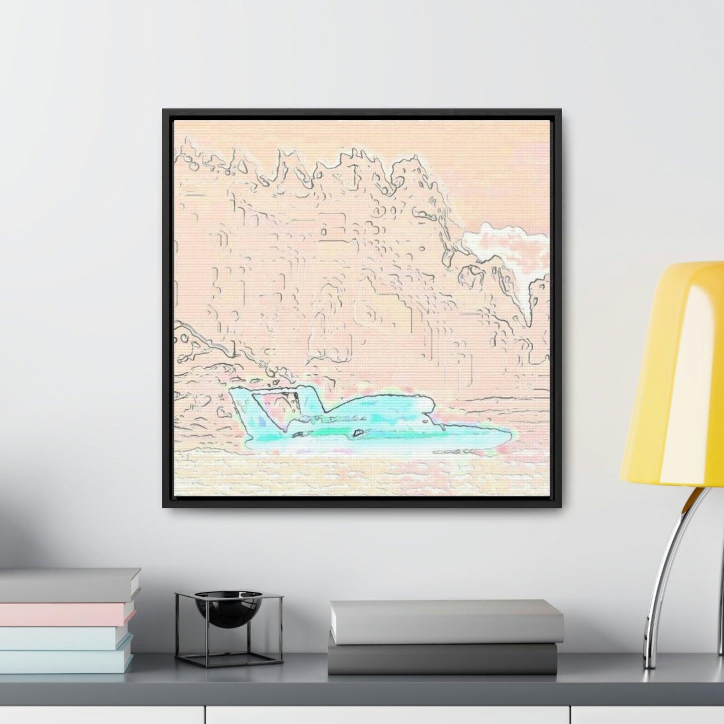 Gallery Canvas Wraps, Square Frame ...  Seattle Columbia Cup On Lake Washington ... "Dave Wilcox Heads For The Win" ... Associate Gift-Photo ... Original Works ...