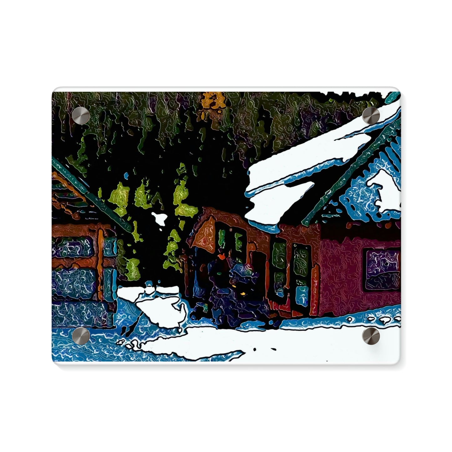 Acrylic Wall Art Panels ... "A Rider Passeth-Through-It" ... Colors Galore & A Bit Of Impressionism ... Original Works. Winter 2021. Central Idaho. Rendering Time: 12 Hours ...