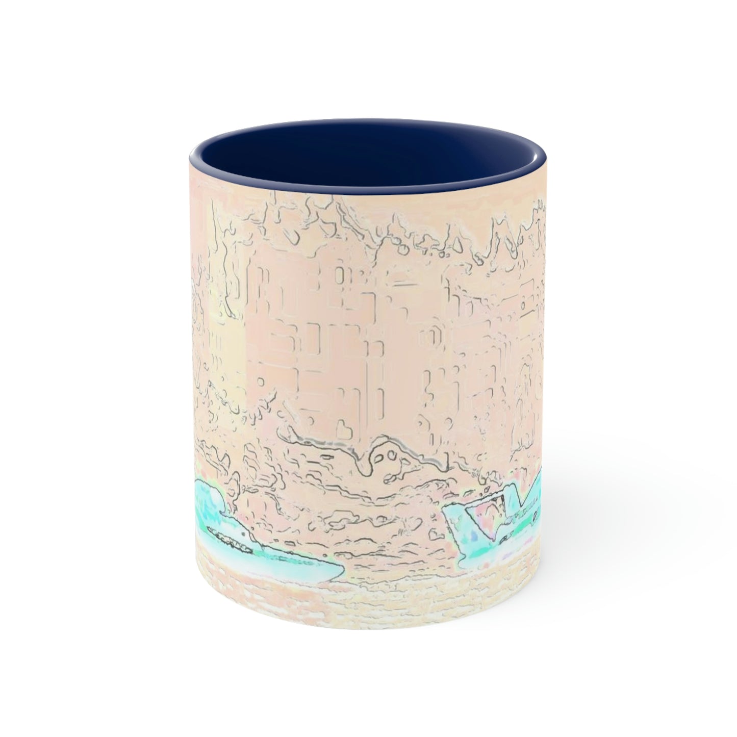 Accent Coffee Mug, 11oz ... Seattle Columbia Cup On Lake Washington ... "Dave Wilcox Heads For The Win" ... Associate Gift-Photo ... Original Works ...