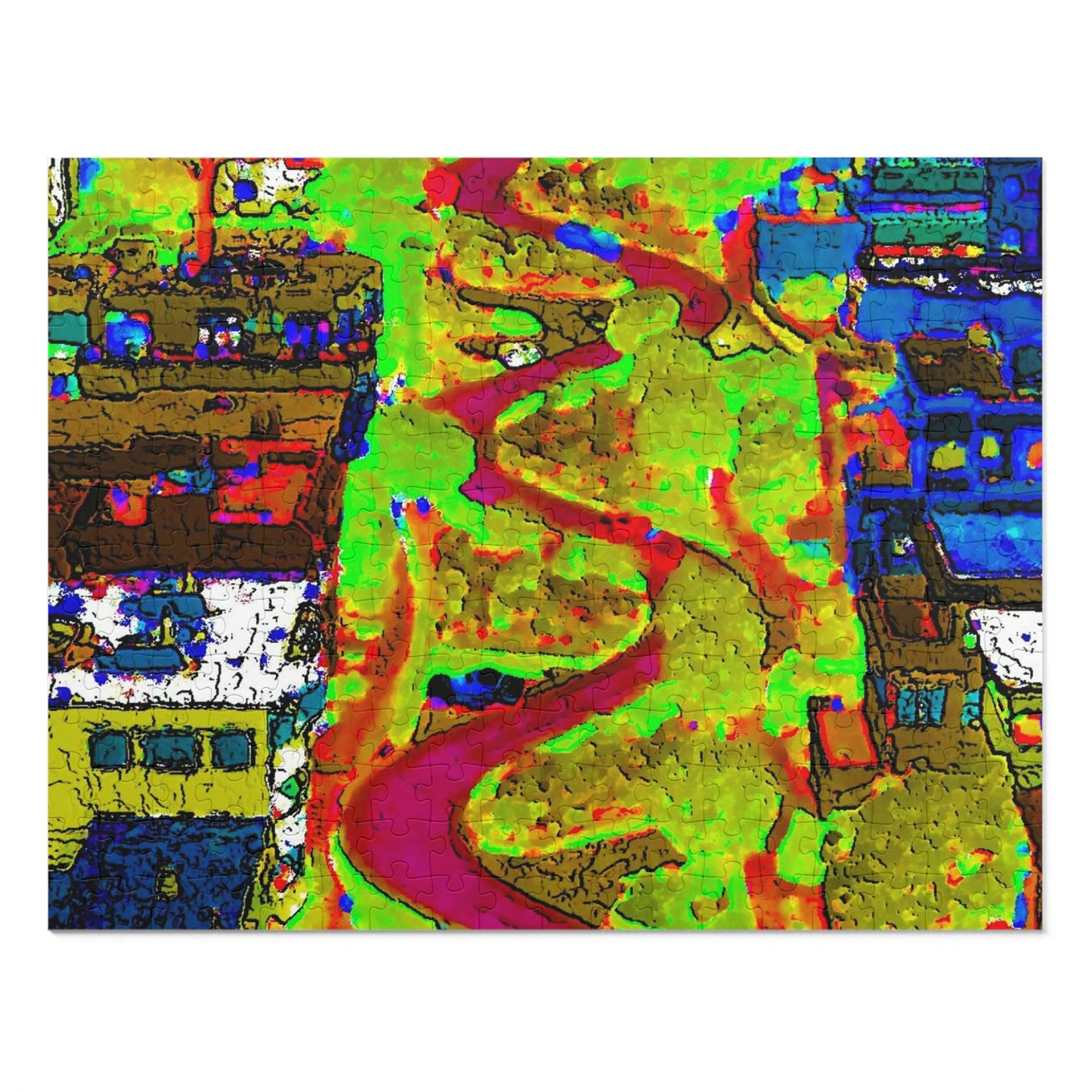 Jigsaw Puzzle (30, 110, 252, 500,1000-Piece) ... A Crazy Street ... 'Eight Winding Curve-Switchbacks' ... "Lombard Street, San Francisco, CA' ... Family Archives: 1970's ... Original Works ...