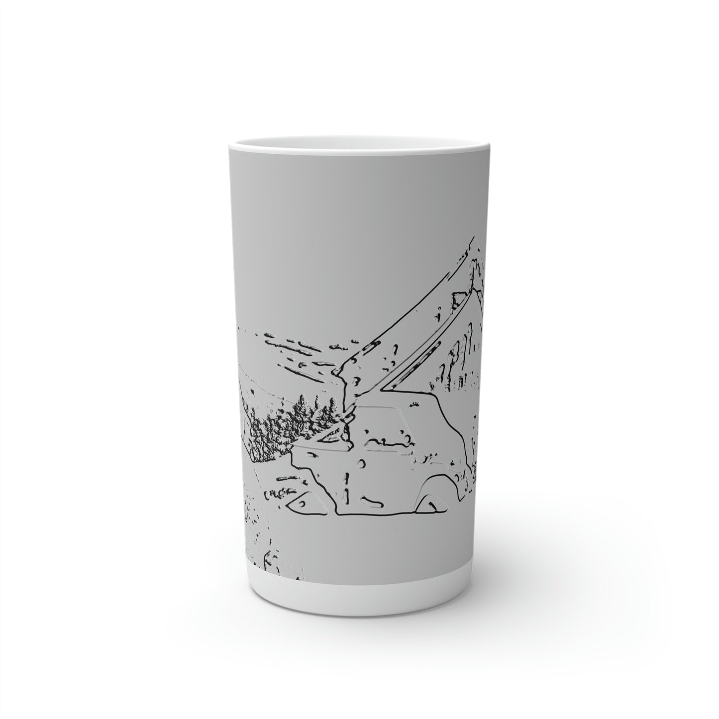 Conical Coffee Mugs (3oz, 8oz, 12oz) ... After An Intense Snow Storm ... 'Digging Out' ... A Vehicle & Cabin "In The Mountains" ... March 2023 ... Original Works ...
