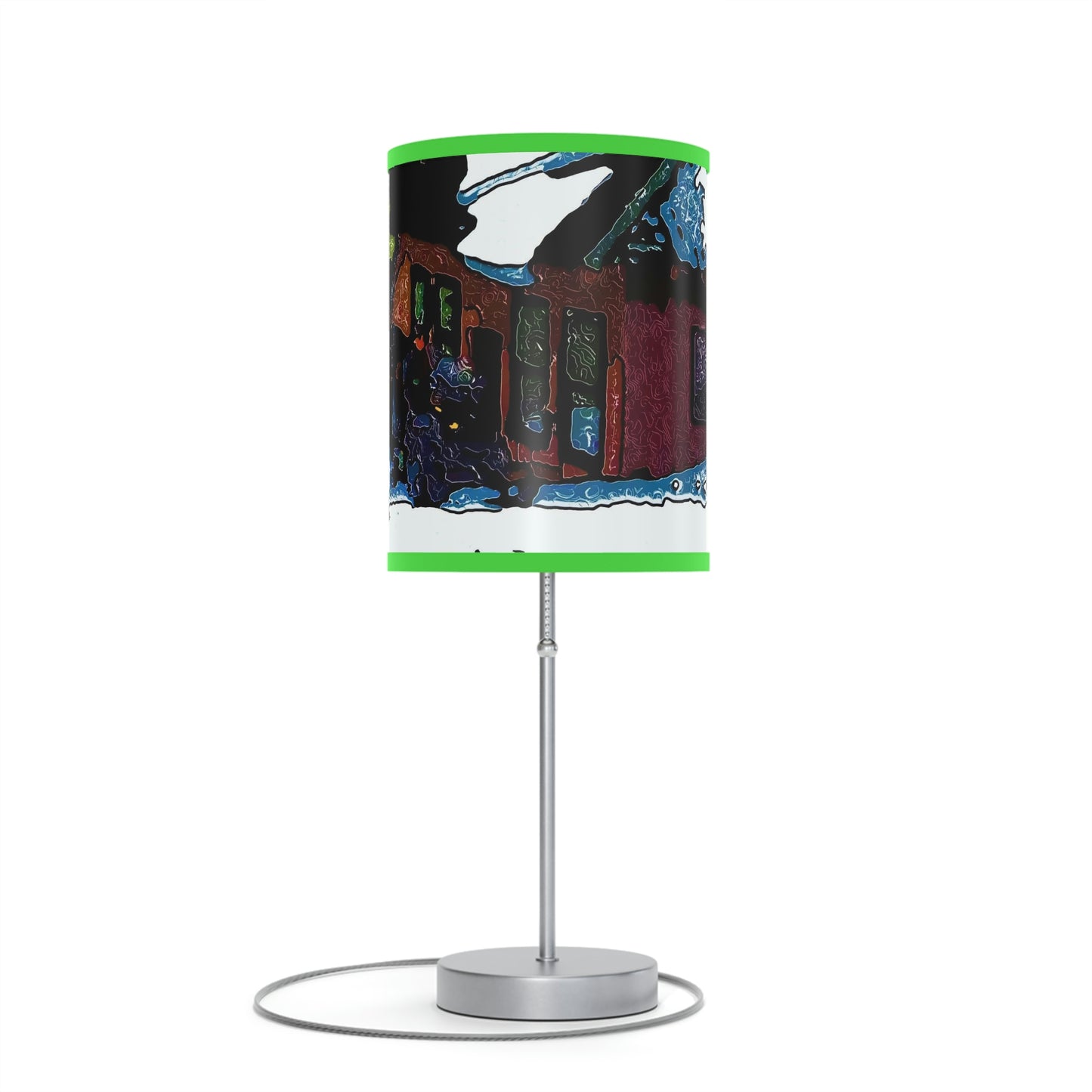 Lamp on a Stand, US|CA plug ... "A Rider Passeth-Through-It" ... Colors Galore & A Bit Of Impressionism ... Original Works. Winter 2021. Central Idaho. Rendering Time: 12 Hours ...