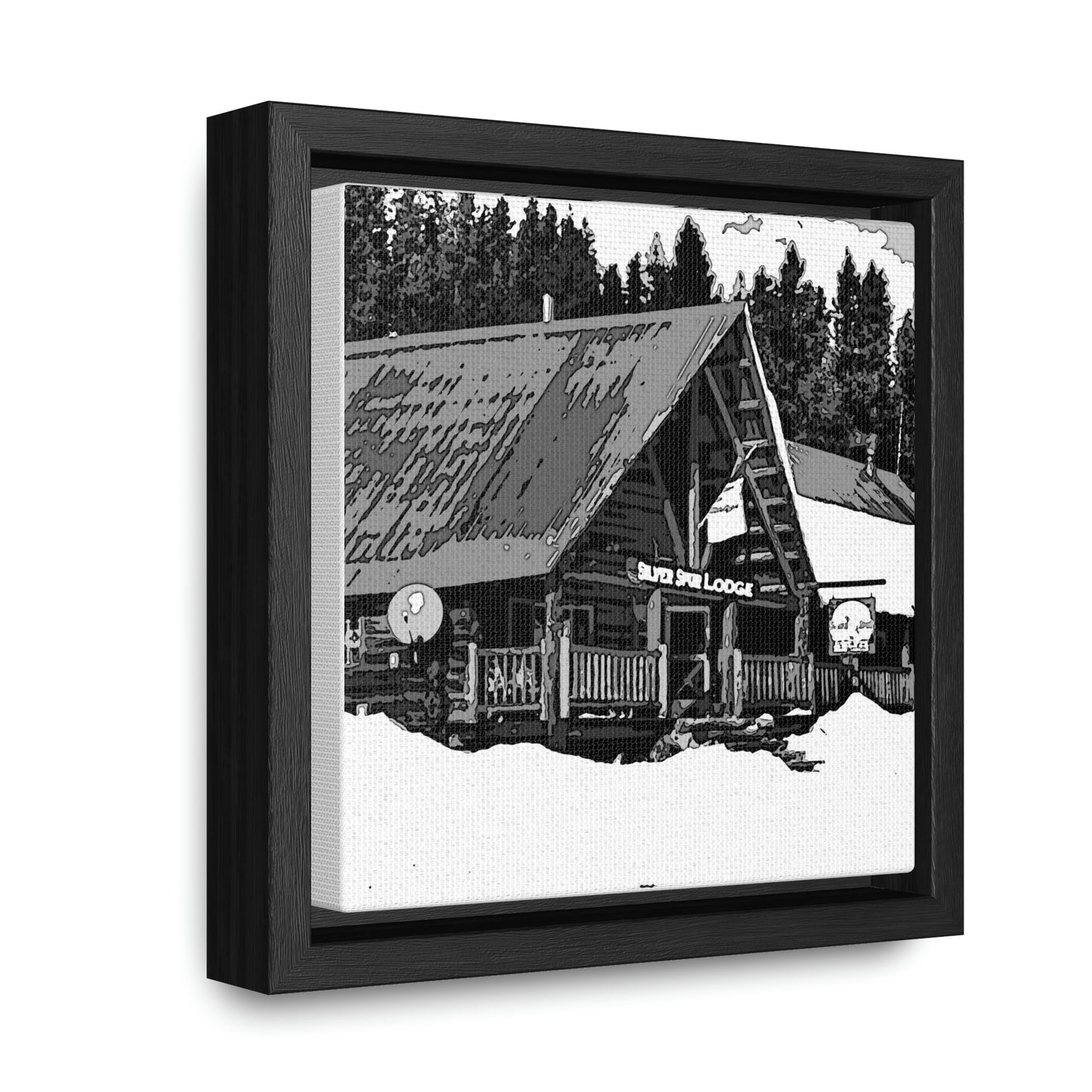 Gallery Canvas Wraps, Square Frame ... A Beautiful Lodge & Back-Country Outfitter In A Mountain Town ... 'Dixie, Idaho, November 2022' ... Original Works ...