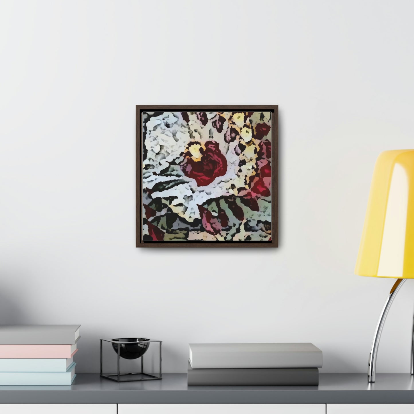 Gallery Canvas Wraps, Square Frame ... "A Friendly Flower" ... Pointsettia 'Pointing' ... Original Works ... (Supplied Photograph) ...