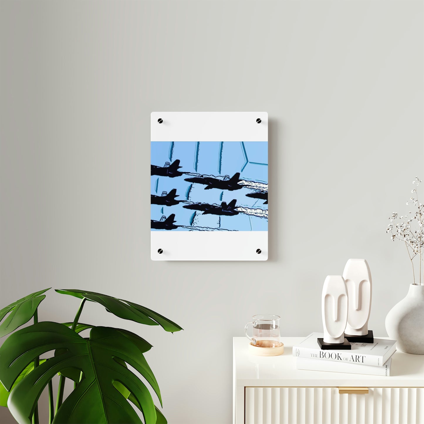 Acrylic Wall Art Panels ... Seattle Seafair ..."Blue Angels Run Over Lake Washington" ... Circa Mid 1980's ... Dr FJ Holt ... Original Works ...