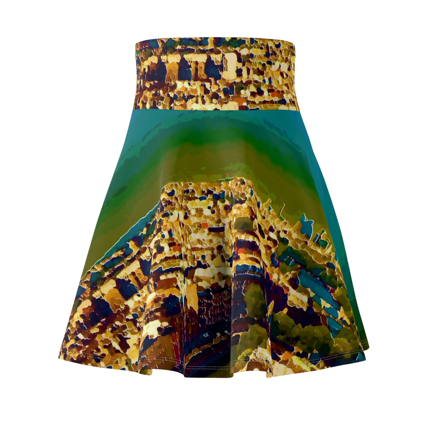 Women's Skater Skirt ... Au Paris ... "Along The River Seine" ... Barbara Joan Bonnell-Holt: 1972 ... Original Works ...