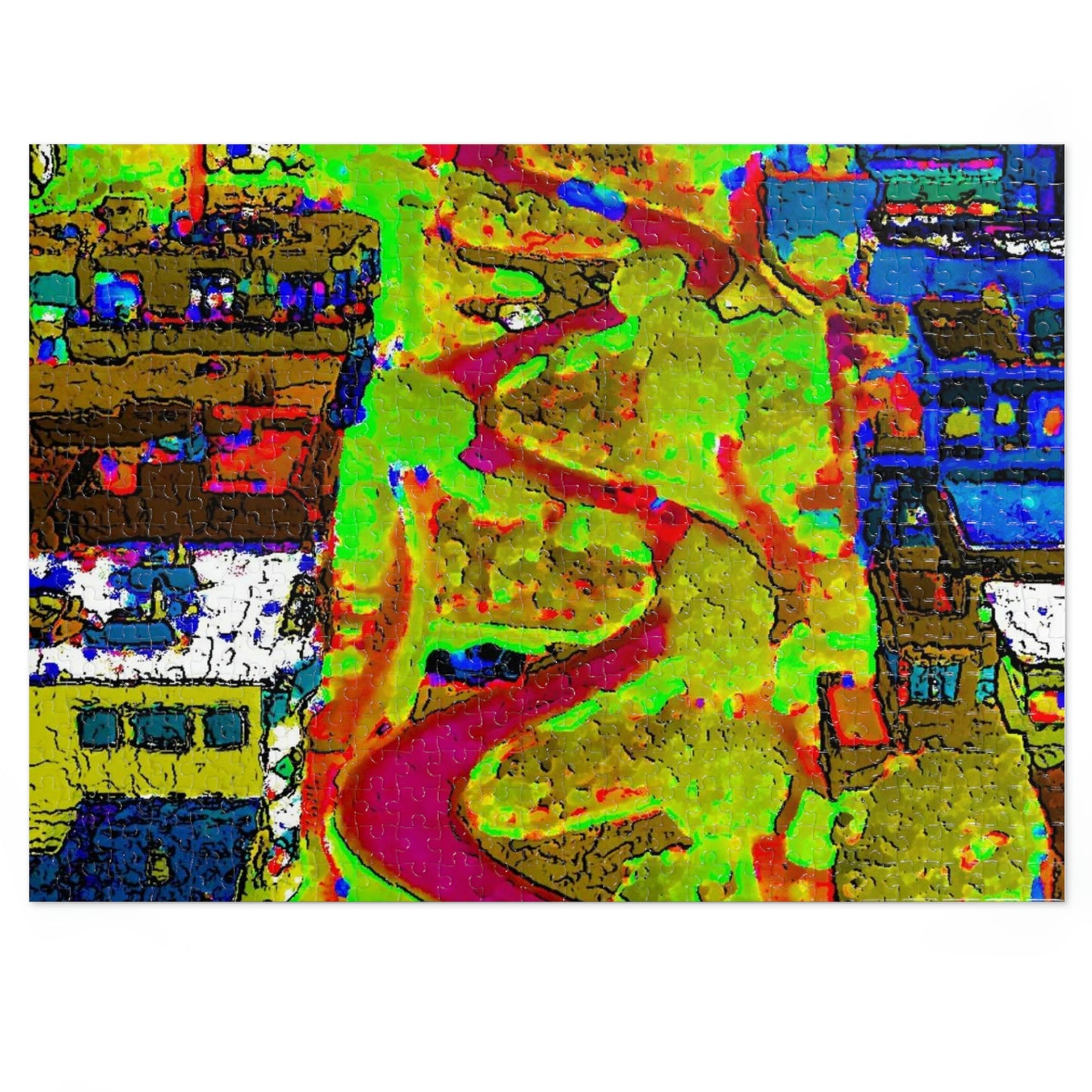 Jigsaw Puzzle (30, 110, 252, 500,1000-Piece) ... A Crazy Street ... 'Eight Winding Curve-Switchbacks' ... "Lombard Street, San Francisco, CA' ... Family Archives: 1970's ... Original Works ...