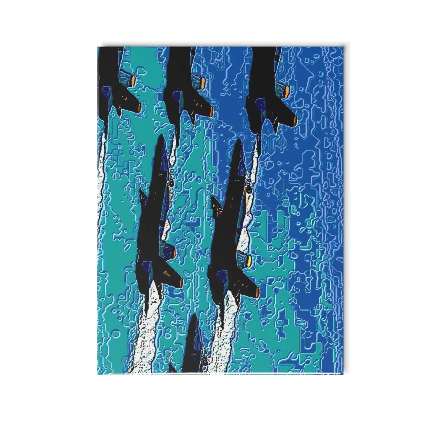 Ceramic Photo Tile ... Seattle Seafair ..."Blue Angels Run Over Lake Washington" ... Circa Mid 1980's ... Dr FJ Holt ... Original Works ...