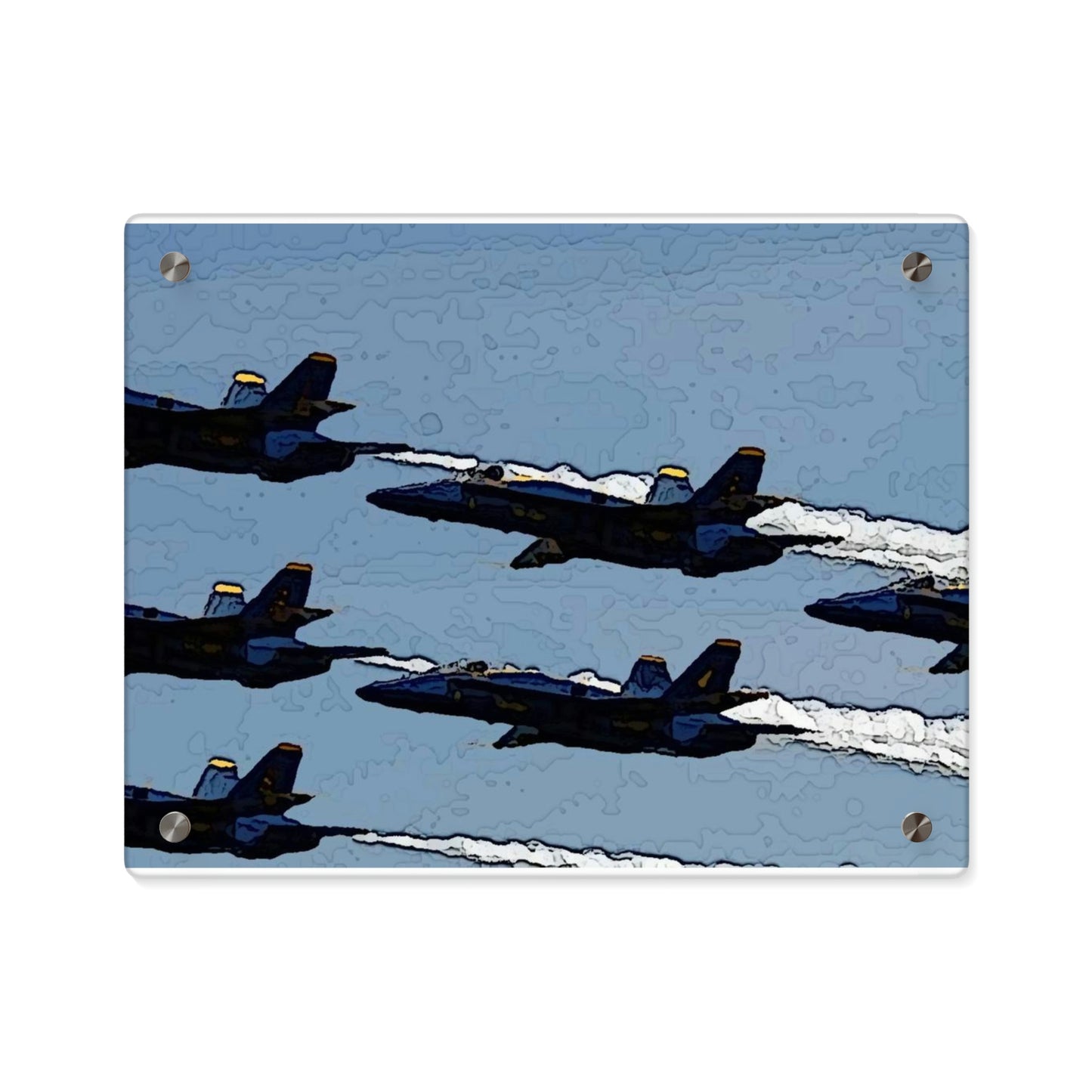 Acrylic Wall Art Panels ... Seattle Seafair ..."Blue Angels Run Over Lake Washington" ... Circa Mid 1980's ... Dr FJ Holt ... Original Works ...