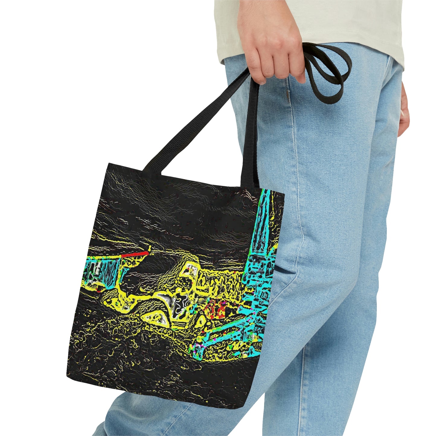Tote Bag (AOP) ...  "Snow Vehicle In Snow Storm At-Rest" ... Circa 12Mar23 ... Central Idaho ... 18-Hours Rendering Time: Original Works ...