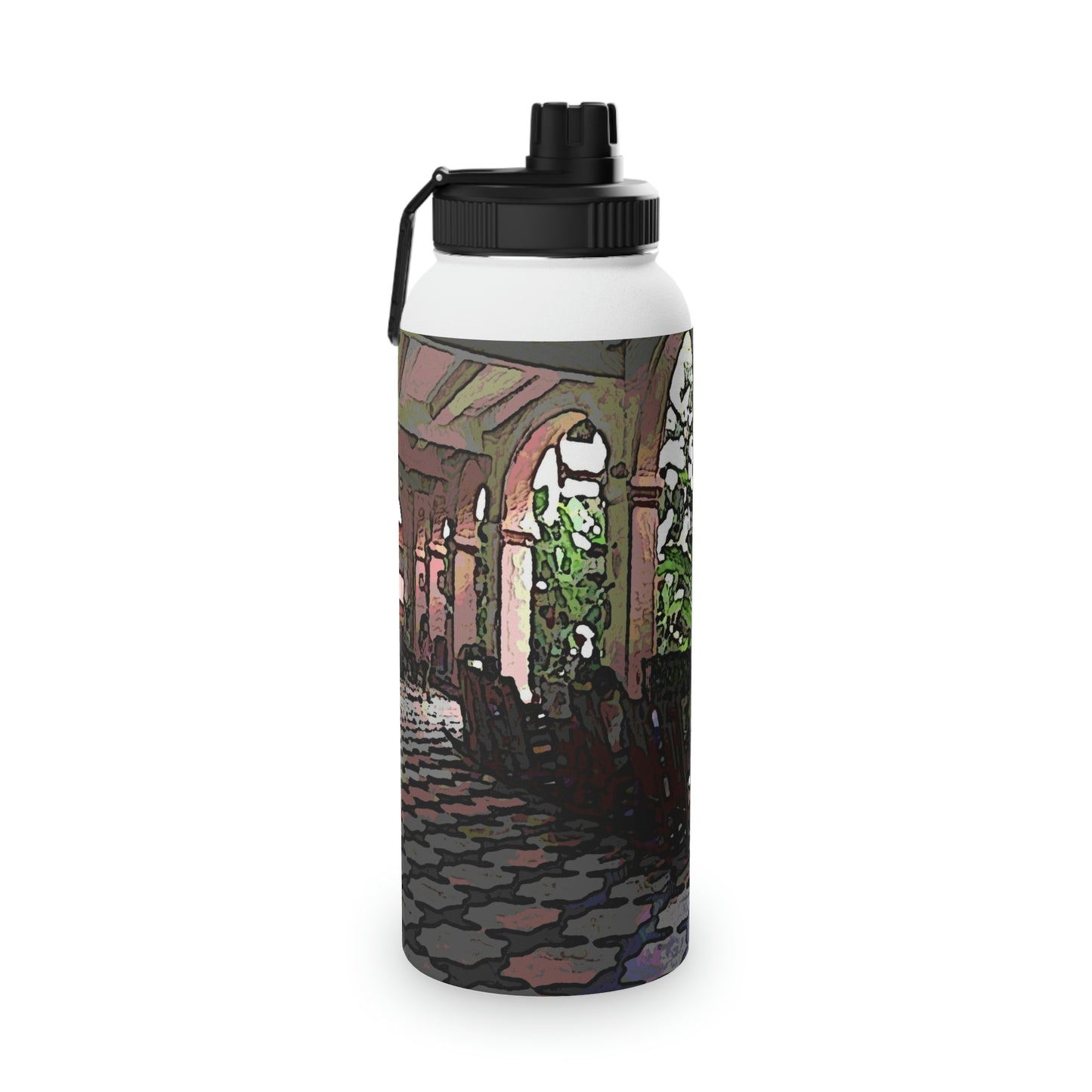 Stainless Steel Water Bottle, Sports Lid ... Lanai & Rocking Chairs At: 'The Pink Palace' ... The Royal Hawai'ian ... Honolulu, HI ... '27Oct2014' ... Original Works ...