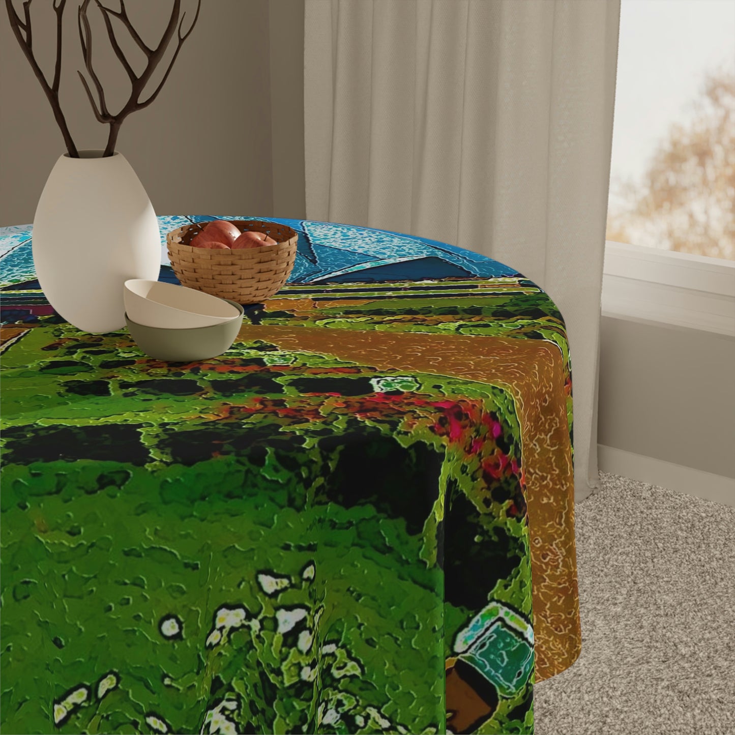 Tablecloth ... 'Bahai'i House-Of-Worship' ... "Lotus Temple: Delhi, India, 2008" ... Original Works ...