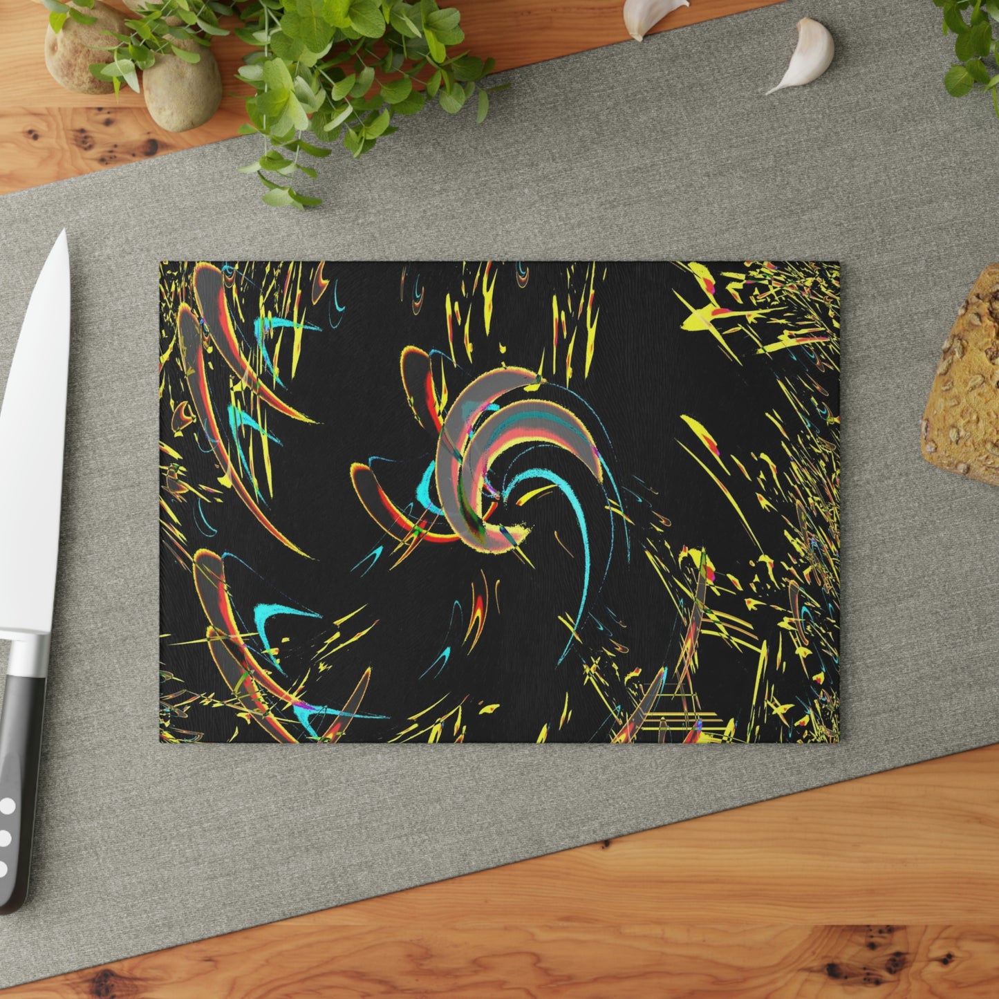 Glass Cutting Board ... "Waning Moon" ... Central Idaho ... October 2022 ... Rendering Time: 22 Hours ... Original Works ...