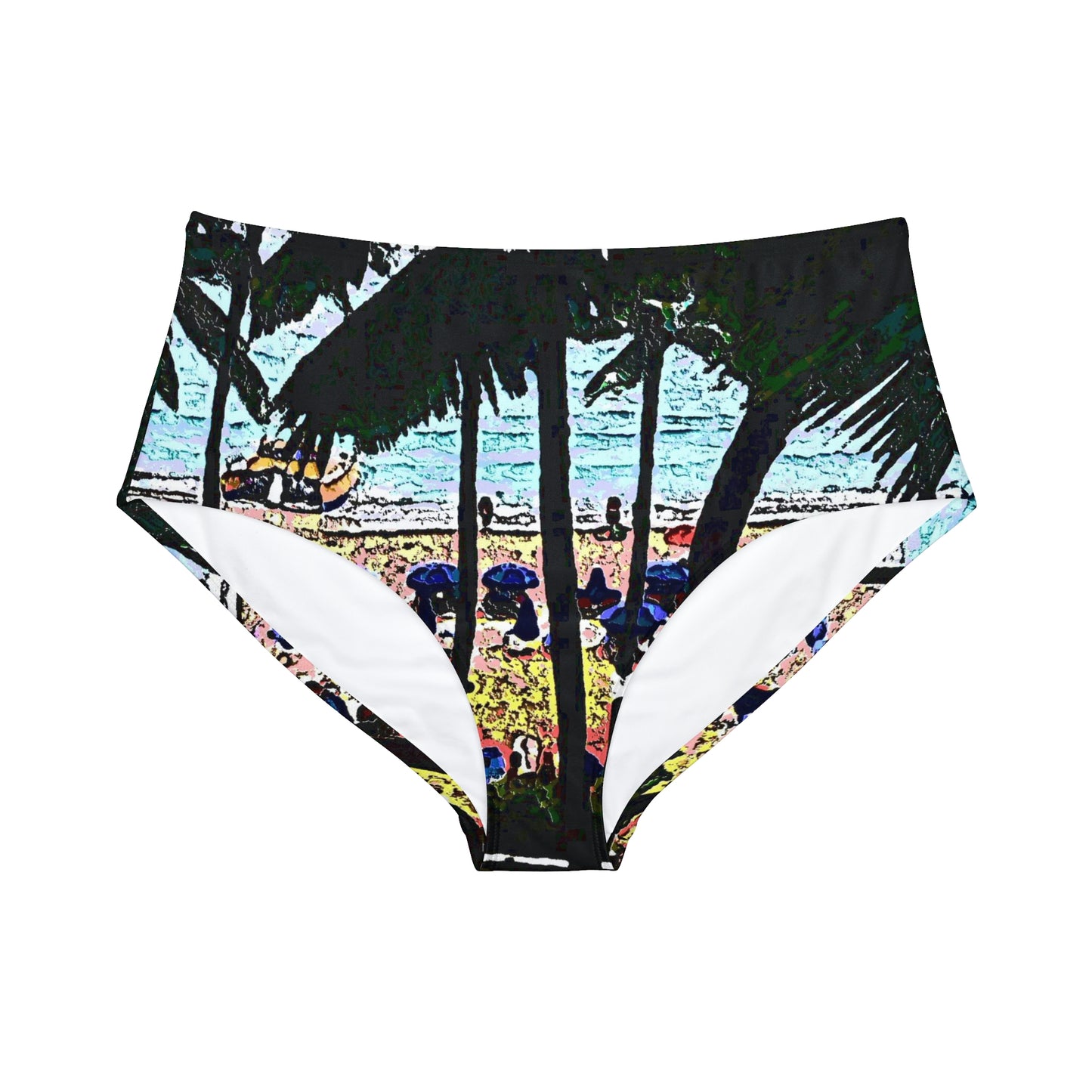 High-Waist Hipster Bikini Bottom ...  "A Beautiful Beach Amongst The Palms" ... The Outrigger Waikiki, Honolulu, Oahu ... Original Works ...