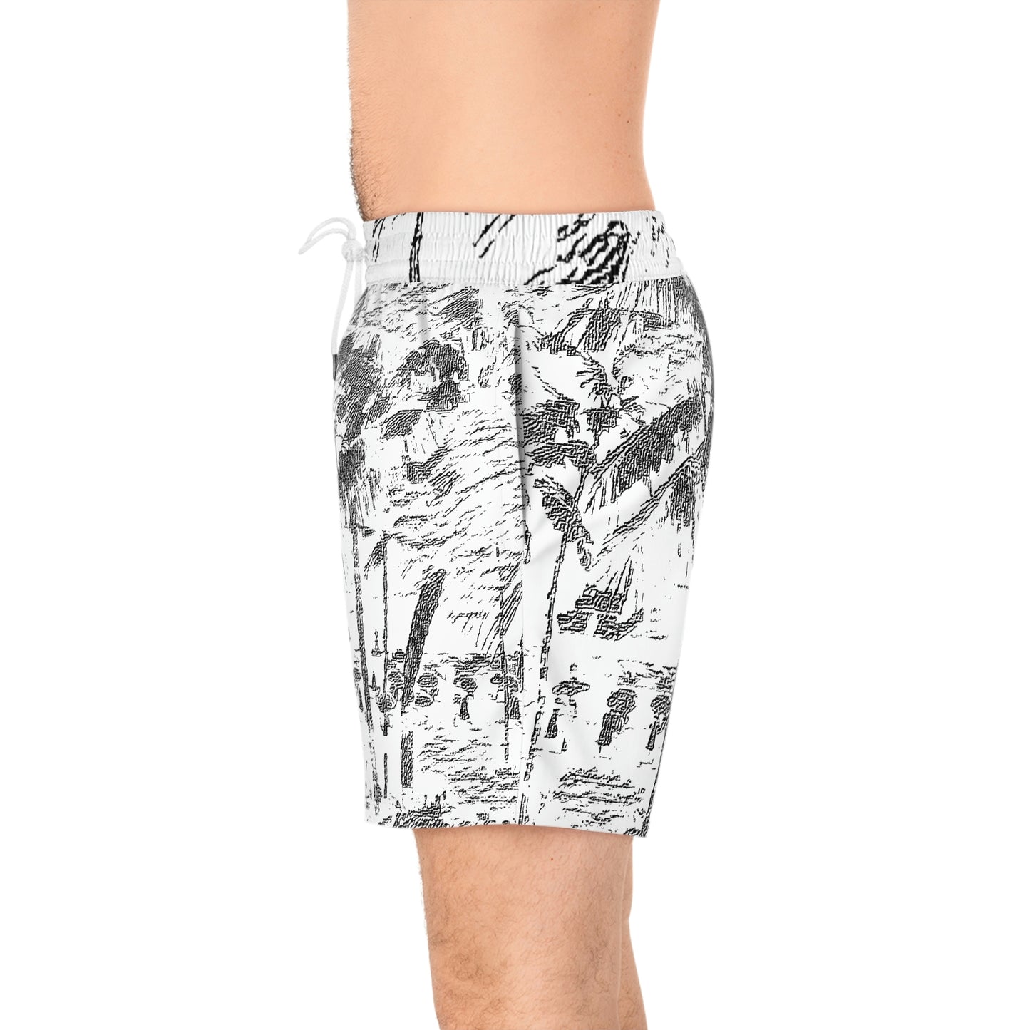Men's Mid-Length Swim Shorts (AOP) ... "The Royal Hawai'ian: Waikiki Beach_Beach" ... Honolulu, HI ... October 2014 (Halloween) ... Original Works ...