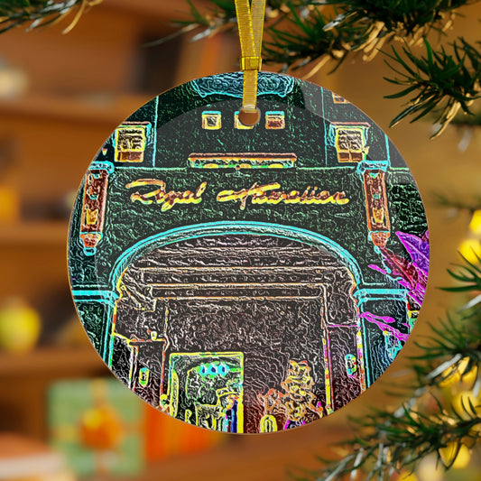 Glass Ornament ... "La Grande Entree" At: 'The Pink Palace' ... The Royal Hawai'ian ... Honolulu, HI ... '27Oct2014' ... Original Works ...