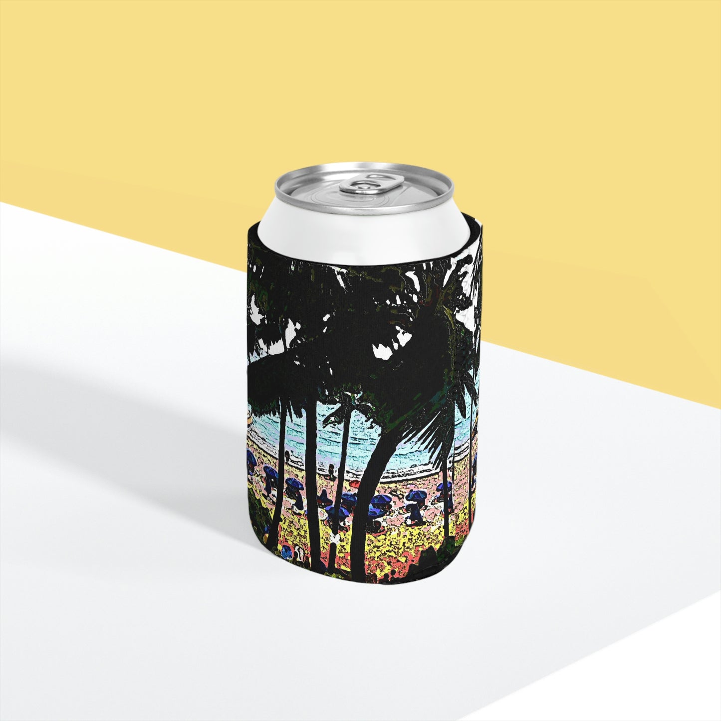 Can Cooler Sleeve ... "A Beautiful Beach Amongst The Palms" ... The Outrigger Waikiki, Honolulu, Oahu ... Original Works ...