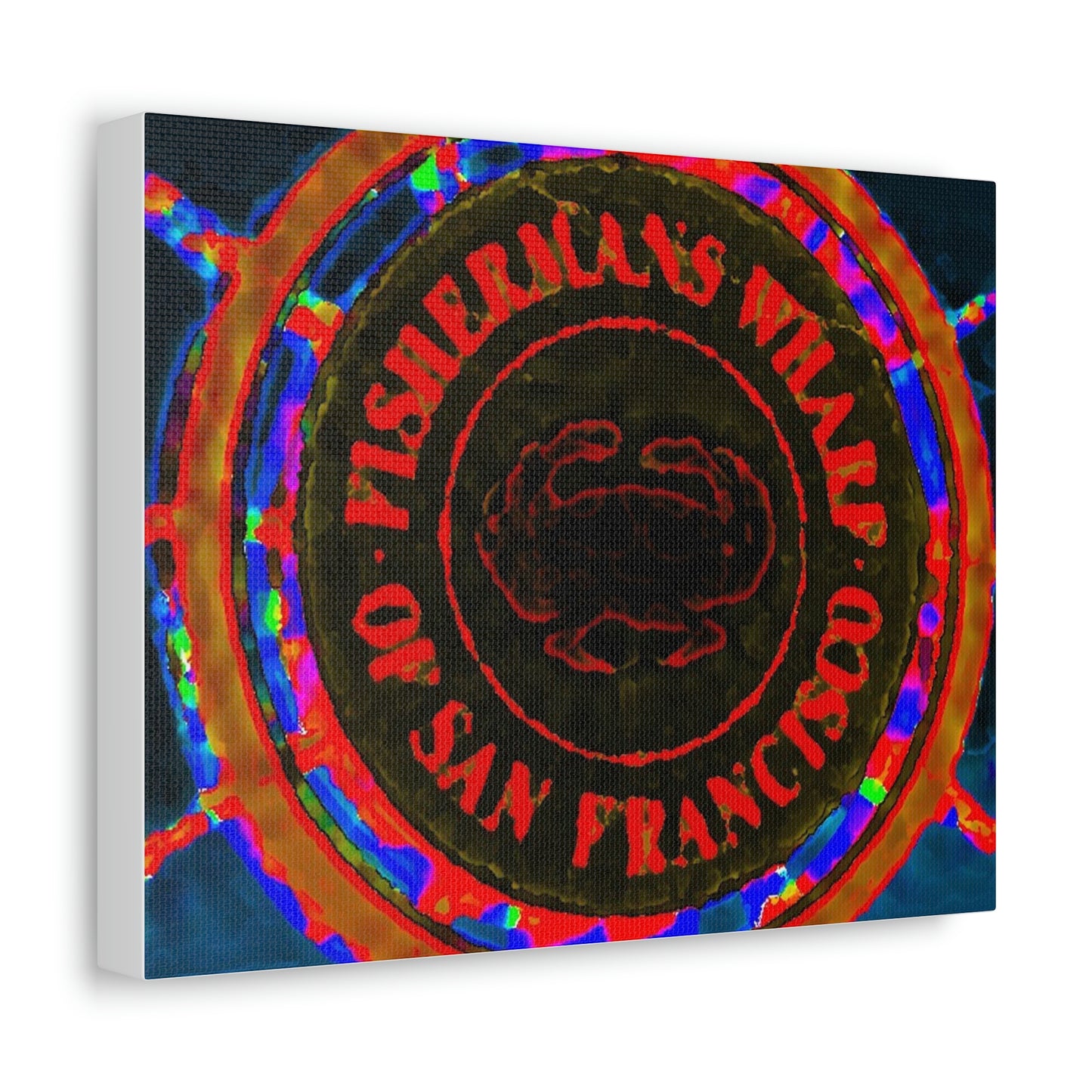 Satin Canvas, Stretched ... "No.9 Fishermen's Grotto - Fishermen's Wharf, SF, California" ... Family Archives: 1970's ... Original Works ...