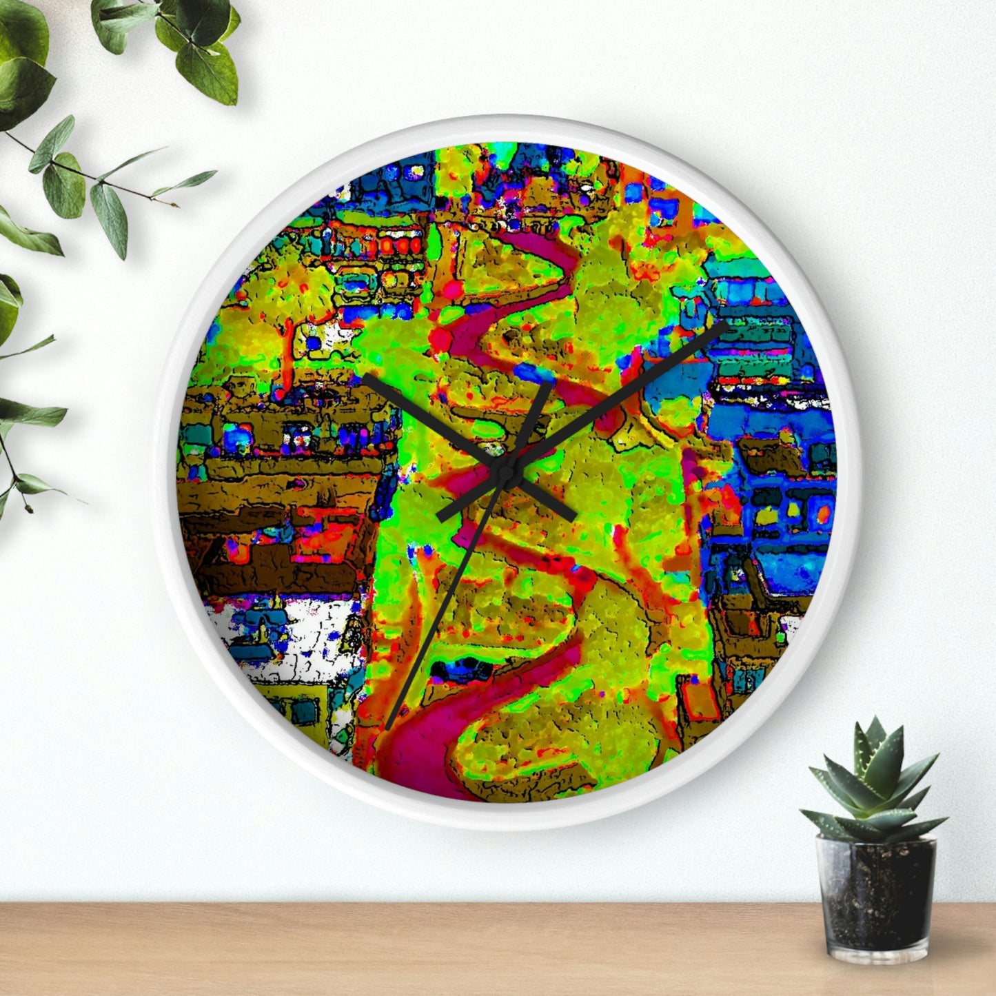 Wall clock ... A Crazy Street ... 'Eight Winding Curve-Switchbacks' ... "Lombard Street, San Francisco, CA' ... Family Archives: 1970's ... Original Works ...