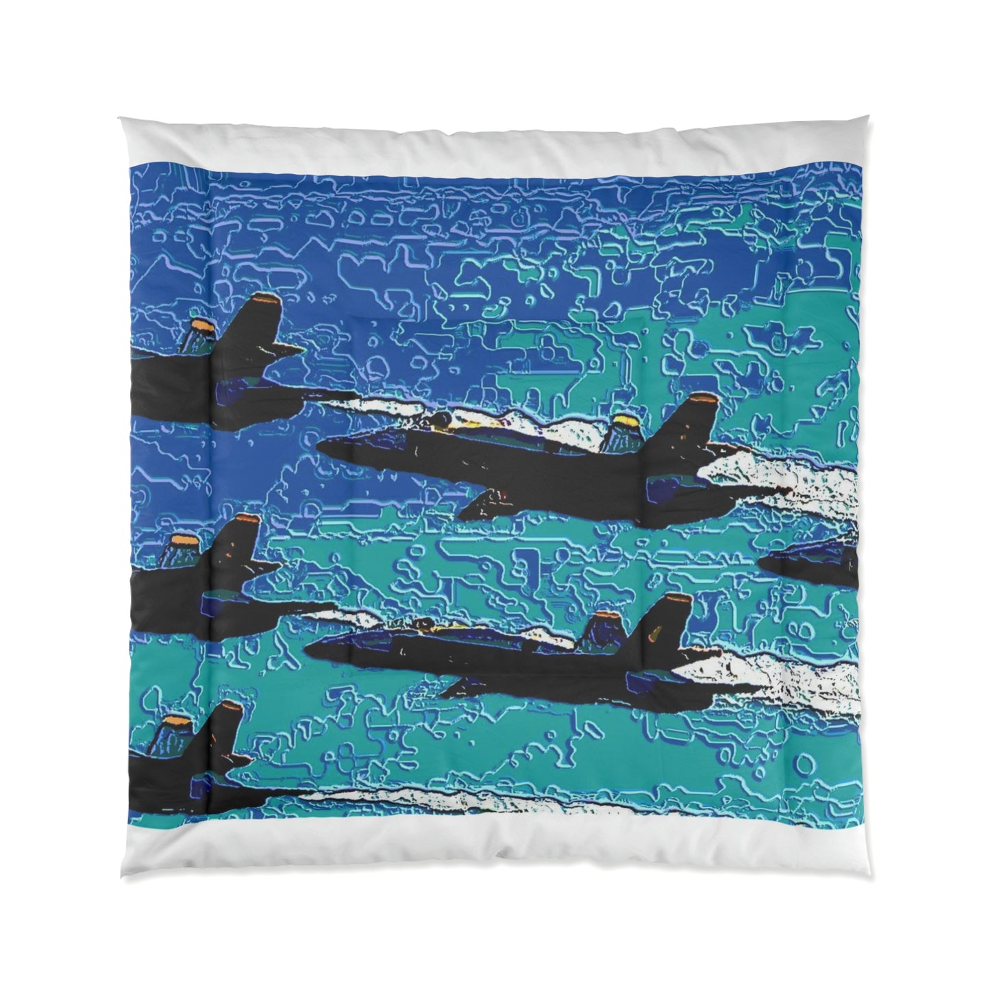 Comforter .... Seattle Seafair ..."Blue Angels Run Over Lake Washington" ... Circa Mid 1980's ... Dr FJ Holt ... Original Works ...