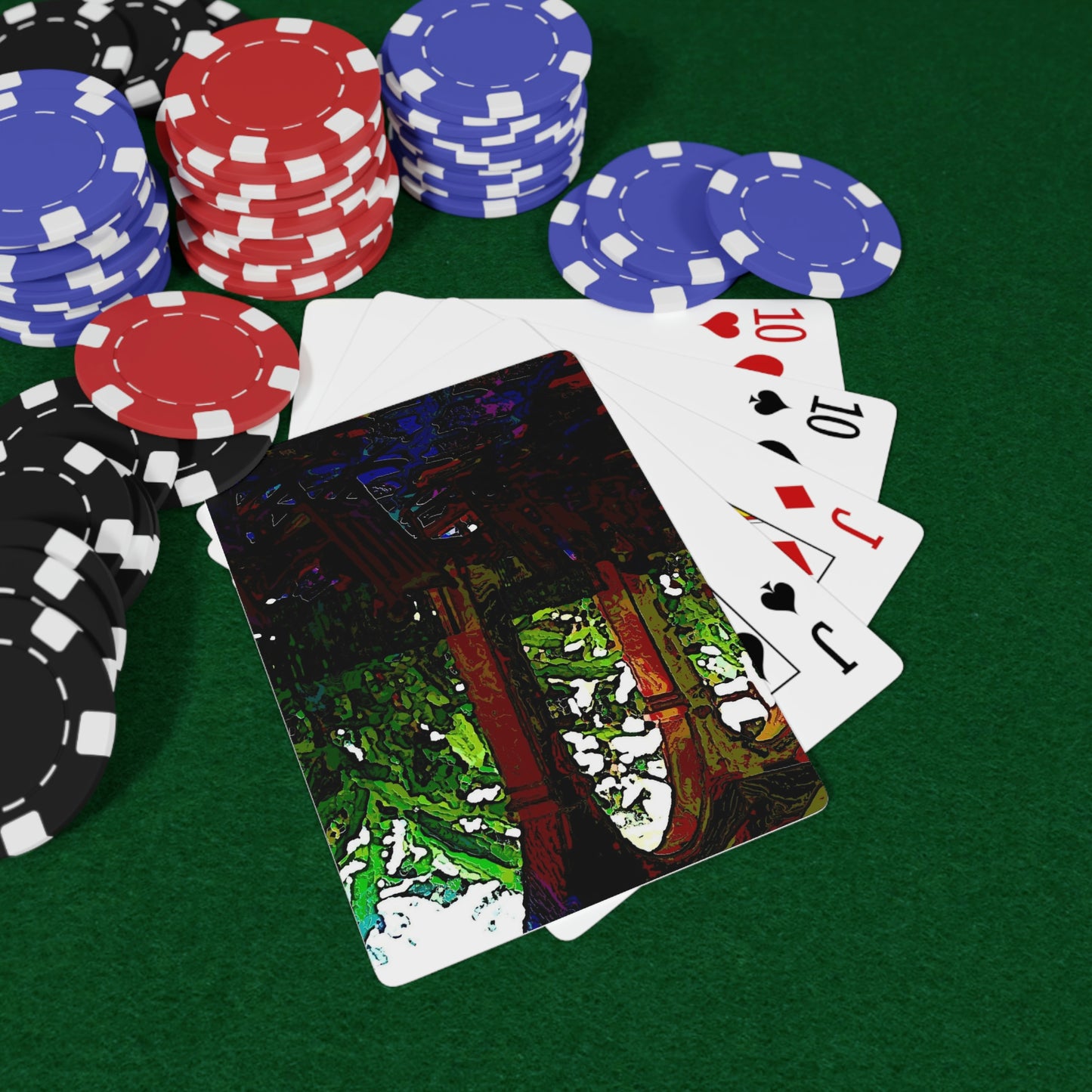 Custom Poker Cards ... Lanai & Rocking Chairs At: 'The Pink Palace' ... The Royal Hawai'ian ... Honolulu, HI ... '27Oct2014' ... Original Works ...