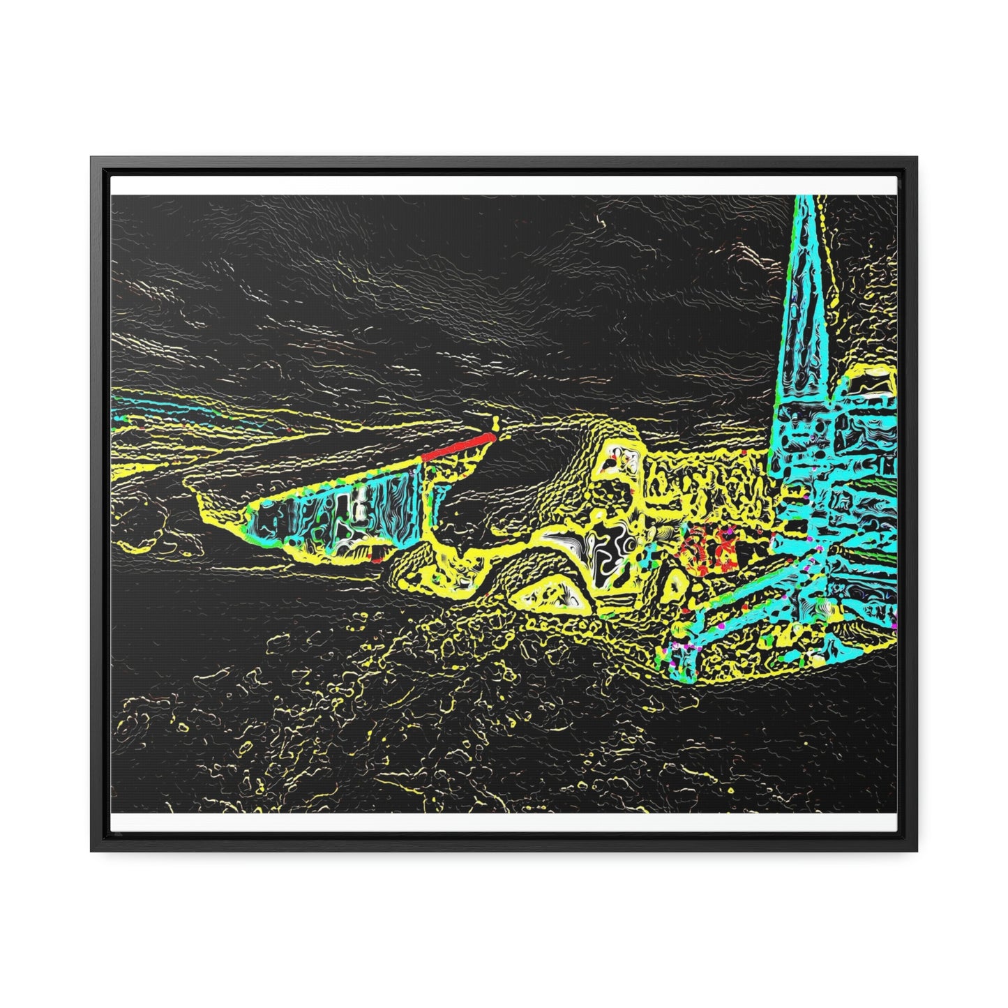 Gallery Canvas Wraps, Horizontal Frame ... "Snow Vehicle In Snow Storm At-Rest" ... Circa 12Mar23 ... Central Idaho ... 18-Hours Rendering Time: Original Works ...
