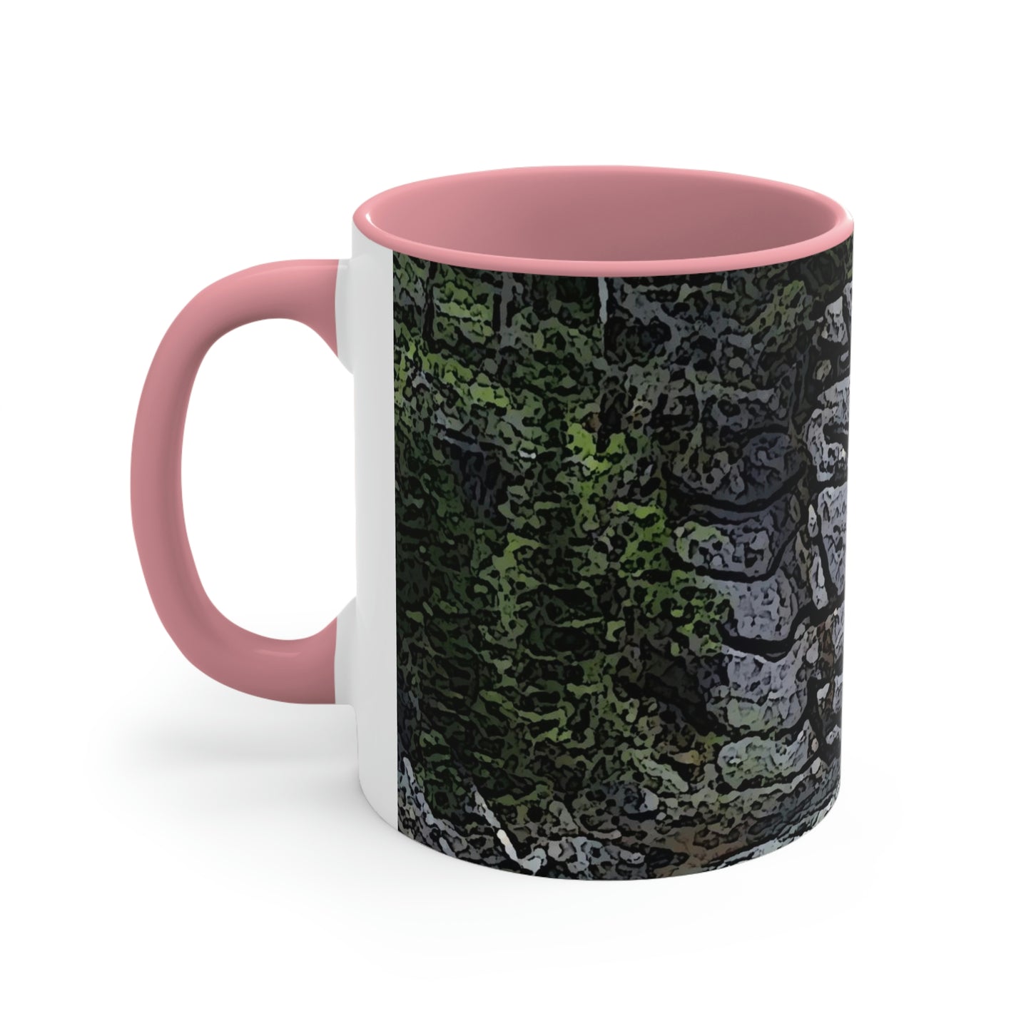 Accent Coffee Mug, 11oz ..."I Am Innocent" ... Tricky-Dick Immortalized ... Nixon Rock: Along The River ... Central Idaho, Summer 2020 ... Original Works ...