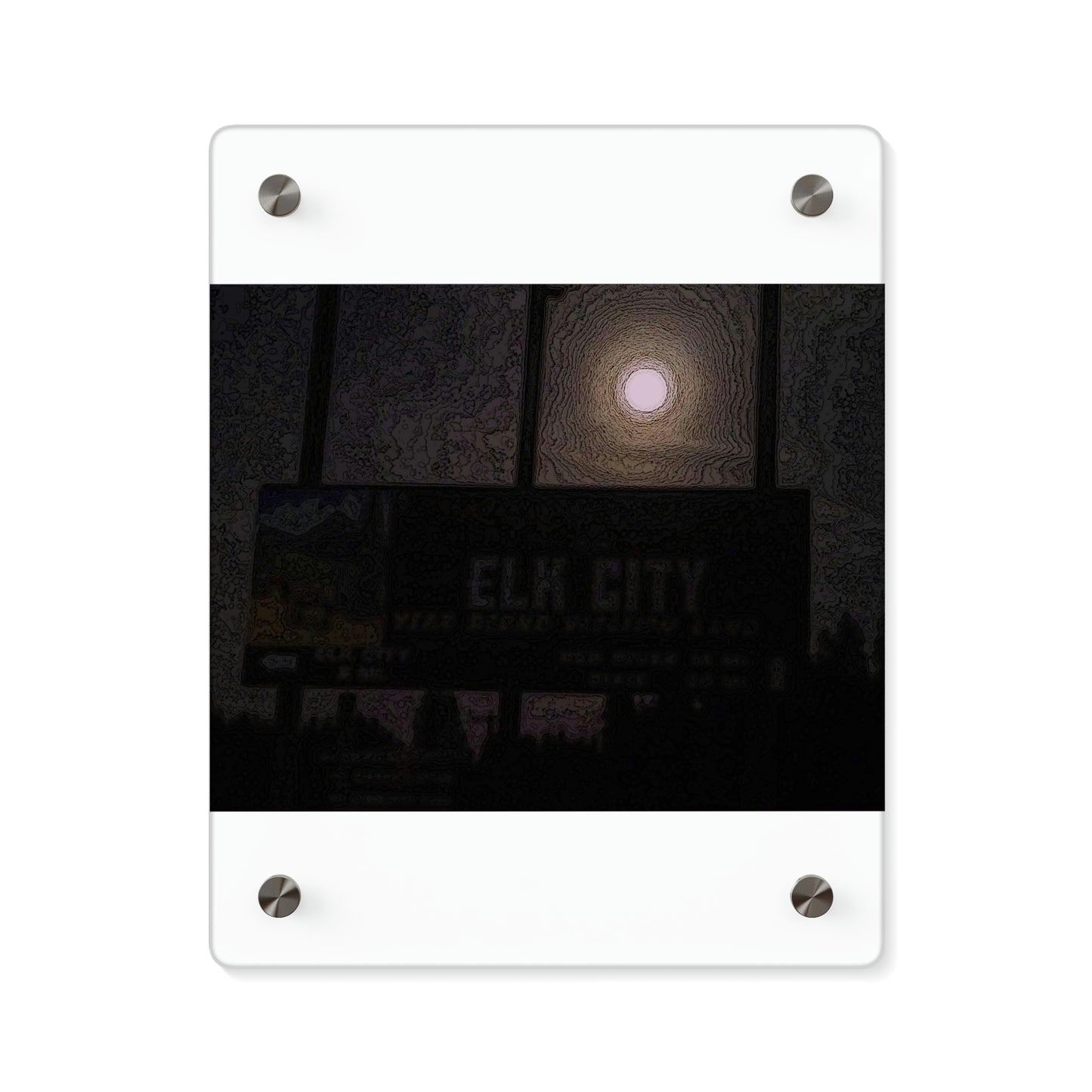 Acrylic Wall Art Panels ... Car Approaches From The Stern ... Moon Ascendary From The Bow ... "Two Friendly Travellers On A Cold Night Near Elk City" ... Circa 5Jan23 ... Original Works ...