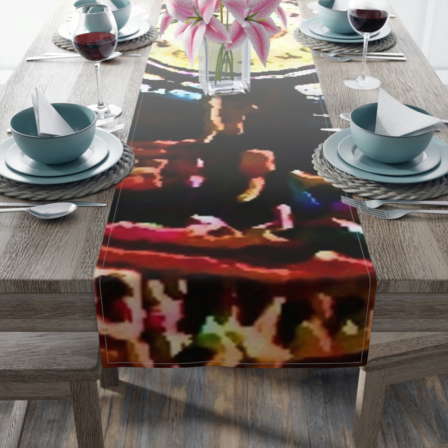 Table Runner (Cotton, Poly) ...  "No.9 Fishermen's Grotto - Fishermen's Wharf, SF, California" ... Family Archives: 1970's ... Original Works ...