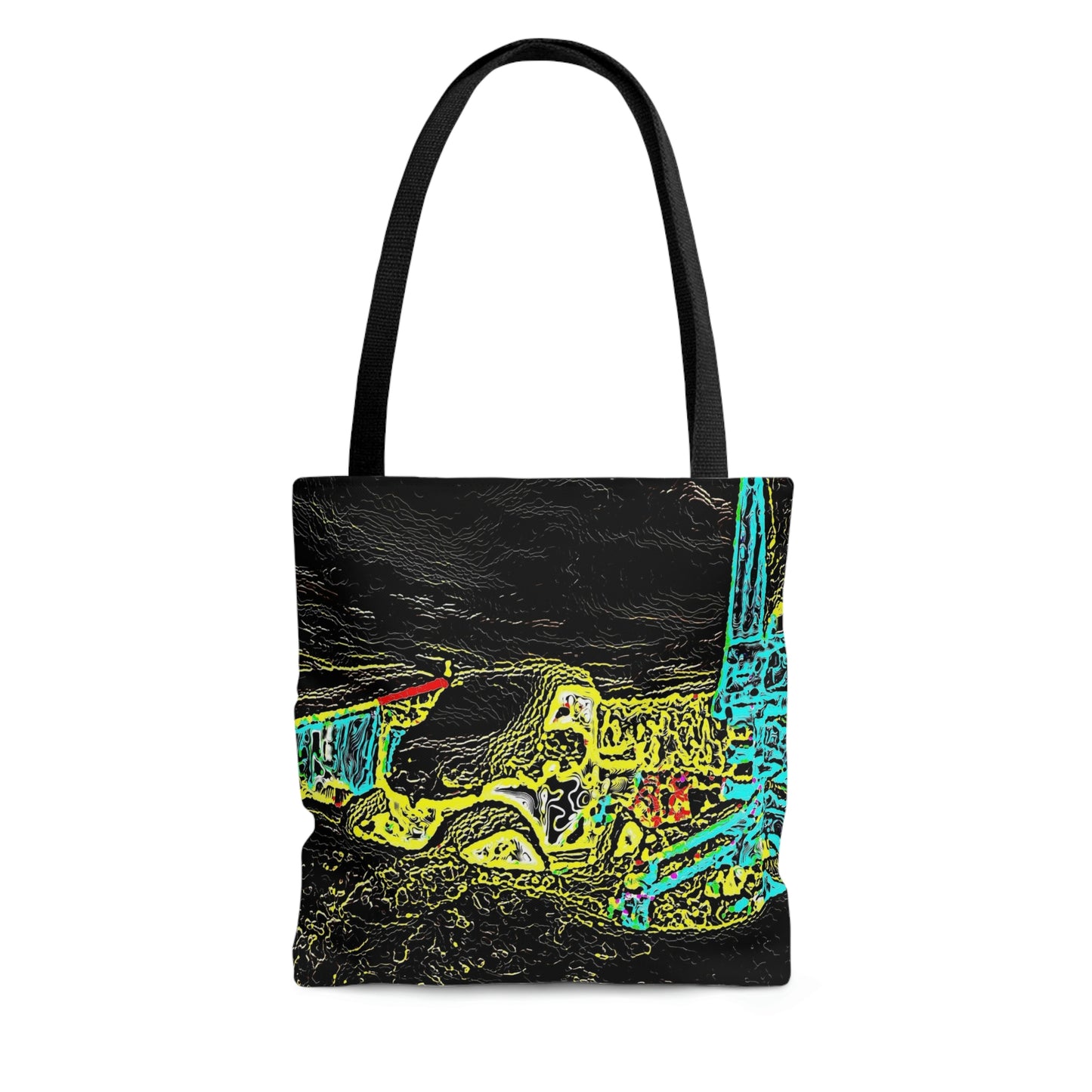 Tote Bag (AOP) ...  "Snow Vehicle In Snow Storm At-Rest" ... Circa 12Mar23 ... Central Idaho ... 18-Hours Rendering Time: Original Works ...