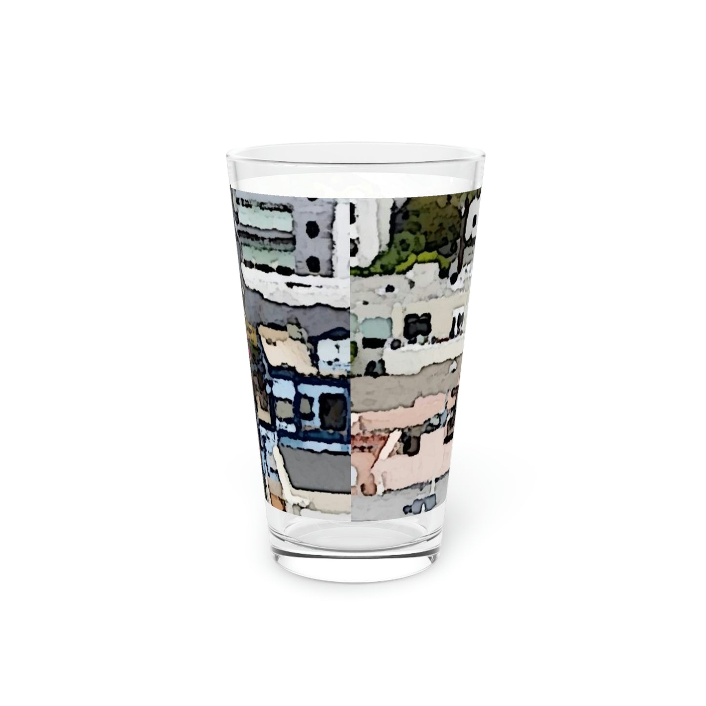 Pint Glass, 16oz ... A Crazy Street ... 'Eight Winding Curve-Switchbacks' ... "Lombard Street, San Francisco, CA' ... Family Archives: 1970's ... Original Works ...