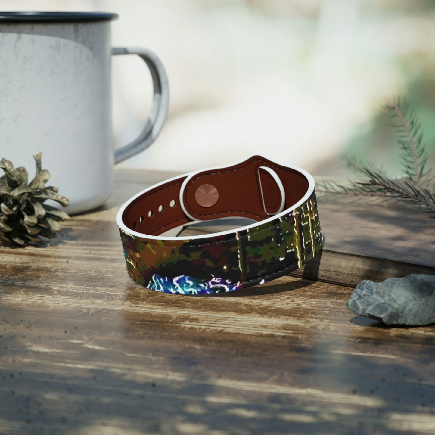 Faux Leather Wristband ... Walikng The Streets & Alleys ... 'Strolling The Canals ... '  ... Original Works  ...