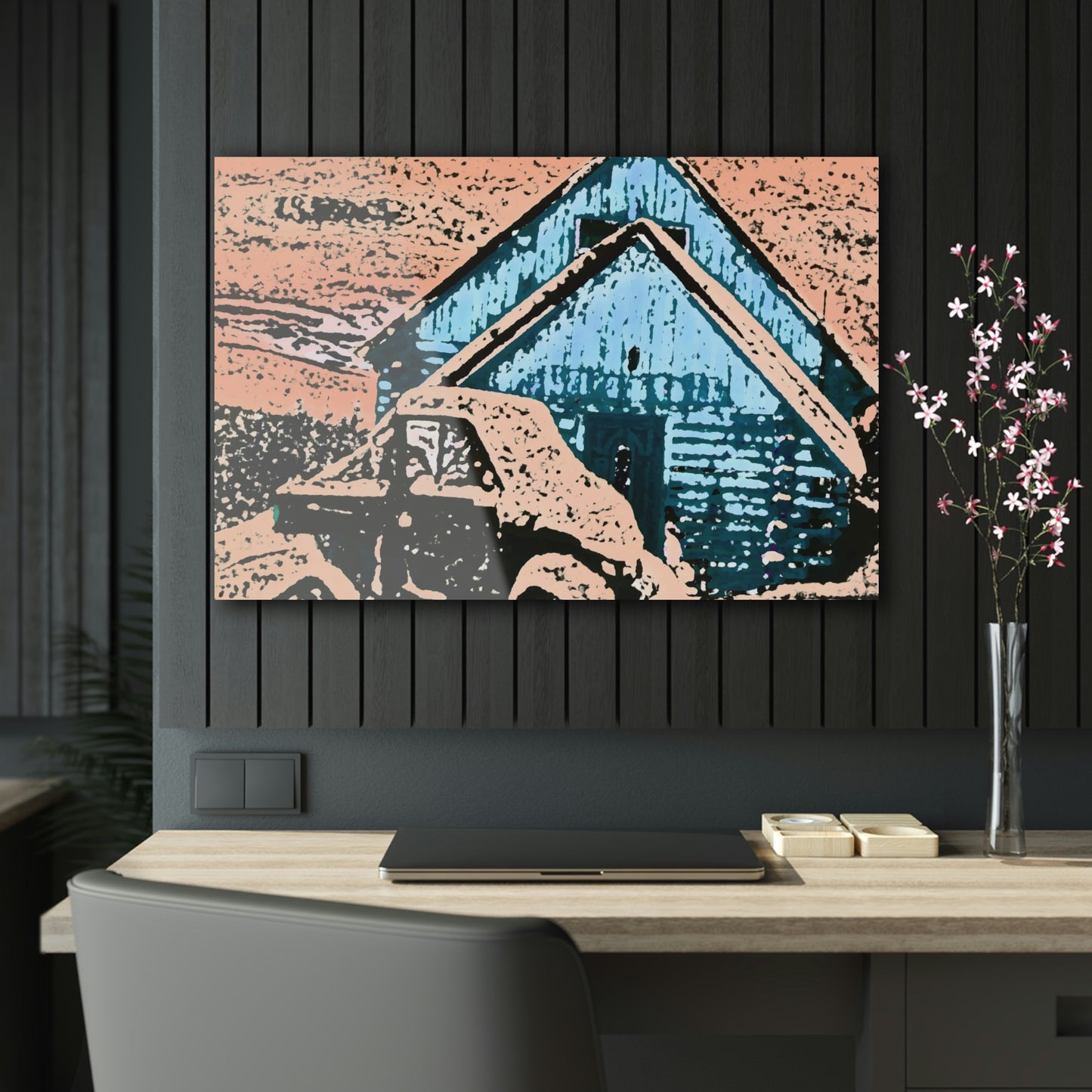 Acrylic Prints ... After An Intense Snow Storm ... 'Digging Out' ... A Vehicle & Cabin "In The Mountains" ... March 2023 ... Original Works ...