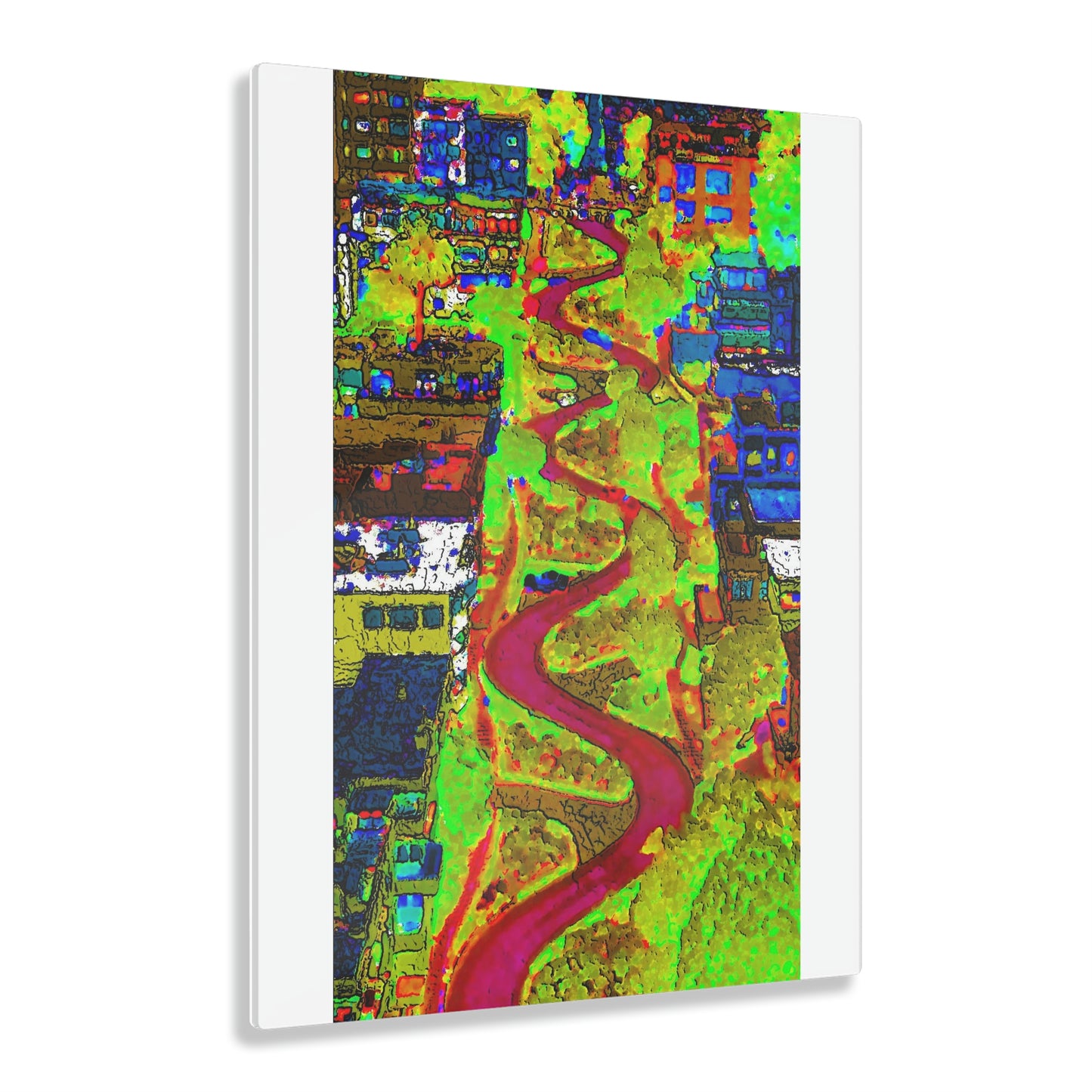 Acrylic Prints ... A Crazy Street ... 'Eight Winding Curve-Switchbacks' ... "Lombard Street, San Francisco, CA' ... Family Archives: 1970's ... Original Works ...