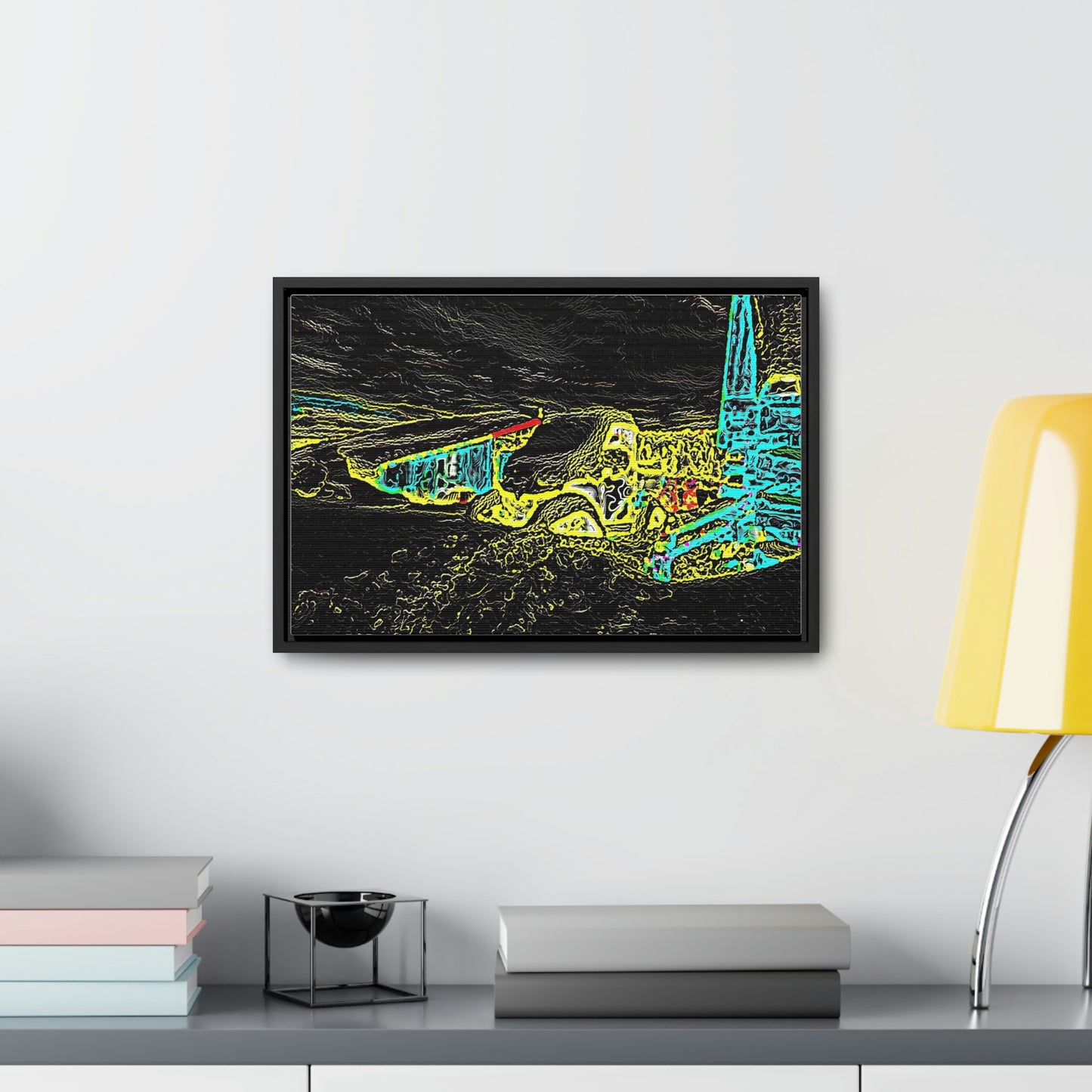 Gallery Canvas Wraps, Horizontal Frame ... "Snow Vehicle In Snow Storm At-Rest" ... Circa 12Mar23 ... Central Idaho ... 18-Hours Rendering Time: Original Works ...