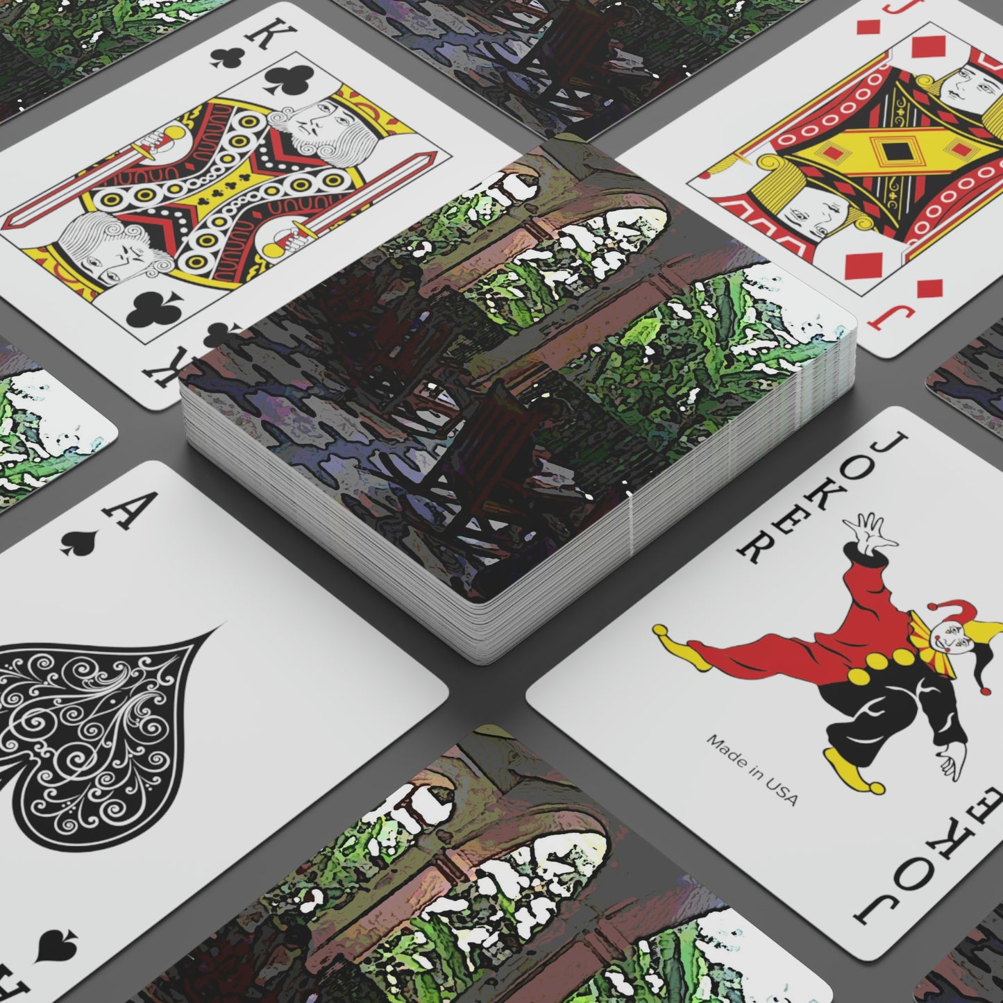 Custom Poker Cards ... Lanai & Rocking Chairs At: 'The Pink Palace' ... The Royal Hawai'ian ... Honolulu, HI ... '27Oct2014' ... Original Works ...