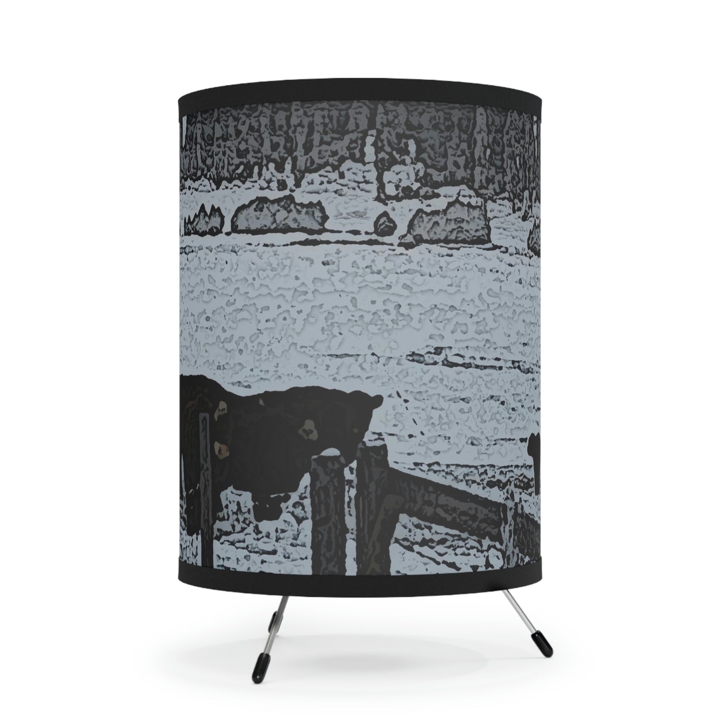 Tripod Lamp with High-Res Printed Shade, US\CA plug ... A Quiet Morning ... "Along The Red River & Nature Preserve Plateau" ... Jan23 ... Original Works ...