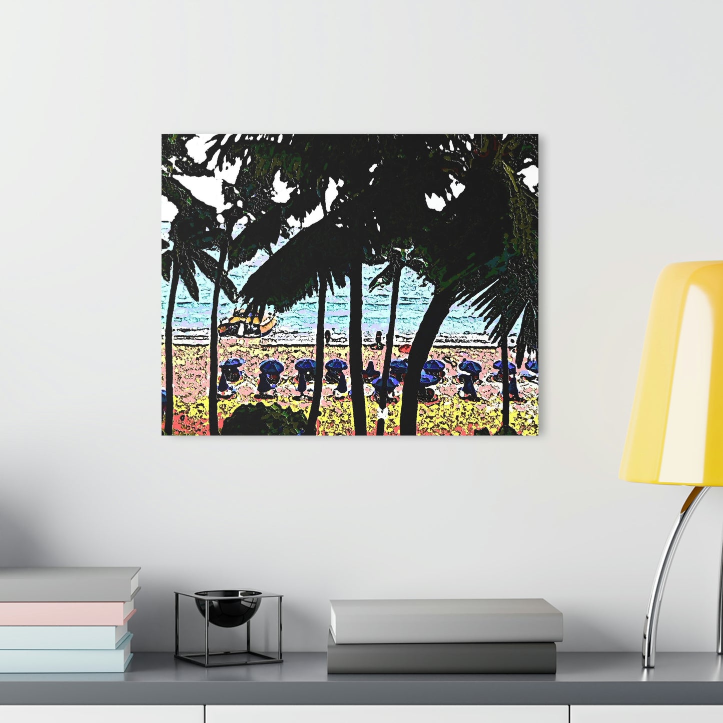 Acrylic Prints (French Cleat Hanging) ... "A Beautiful Beach Amongst The Palms" ... The Outrigger Waikiki, Honolulu, Oahu ... Original Works ...