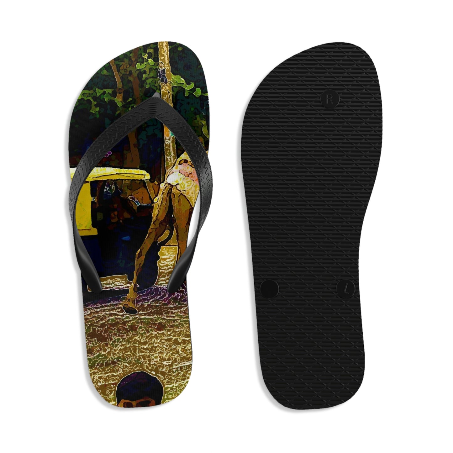 Unisex Flip-Flops ... "Truckin'-Up-To-Buffalo ... 'Oops - Wrong Country' ... Truckin'-Up-To-New Delll -'E' ... " ... (Delhi, India) ... 5July2007. Original Works ...
