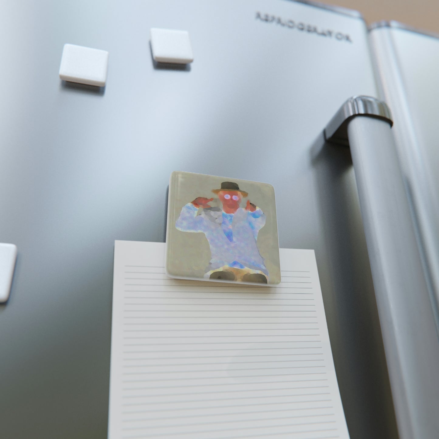 Porcelain Magnet, Square .... "Here's To You Friends & Associates" ... Geting-Er-Done ... Idaho / Washington Border (Lewiston, ID - Clarkston, WA) ... Original Works: Rendering Time: 8 Hours ...